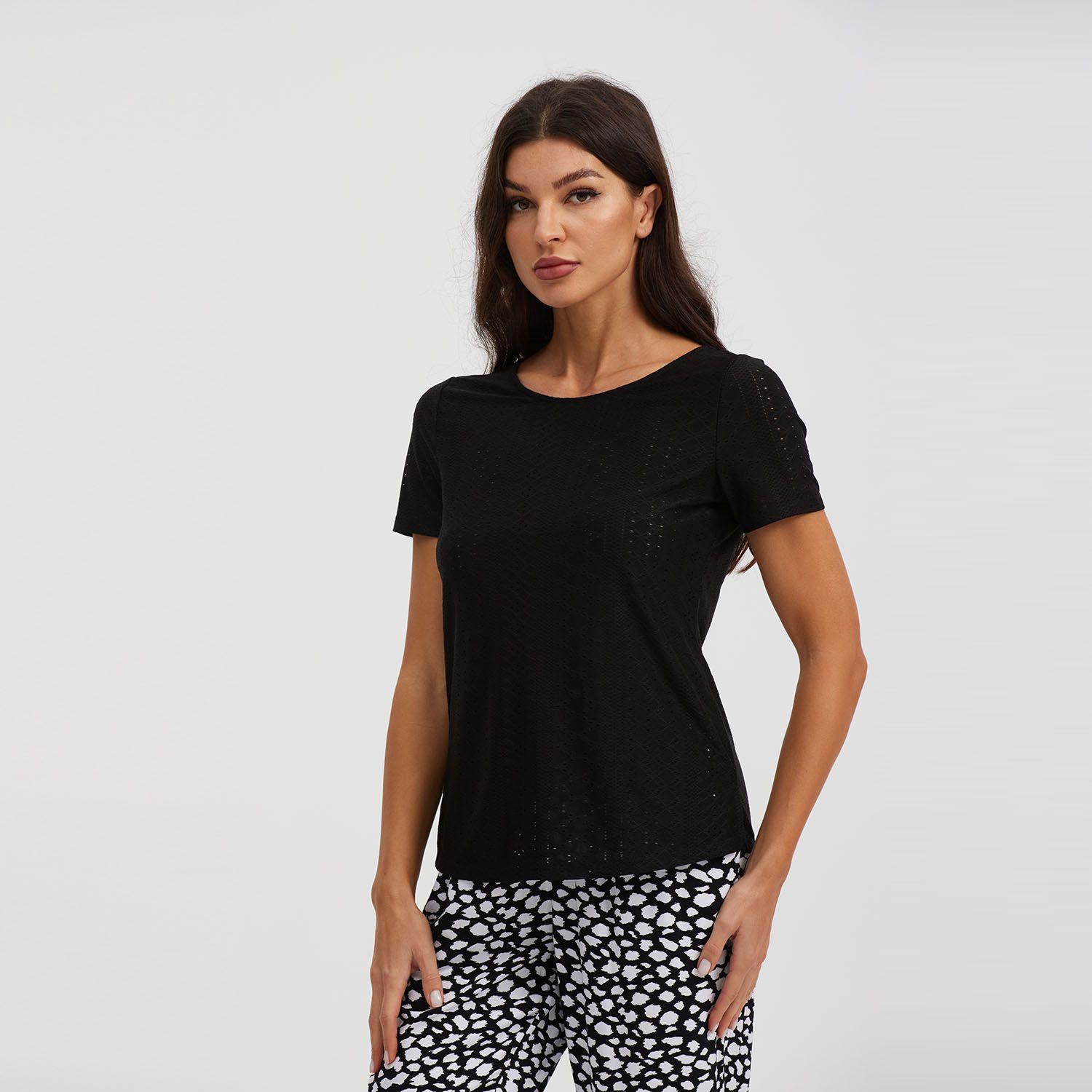 Polera Mujer Macramé Negro-1