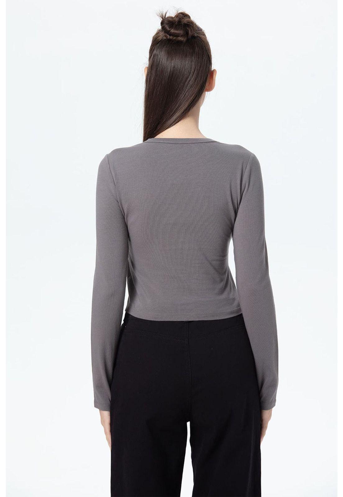 Polera Mujer Print Central Gris-2