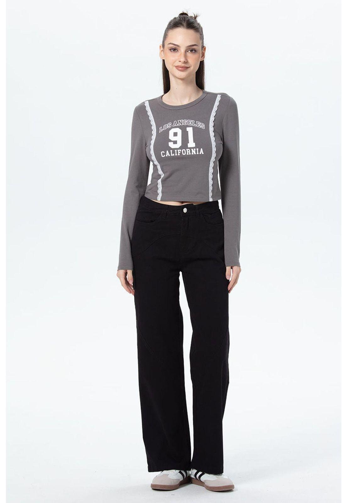 Polera Mujer Print Central Gris-3