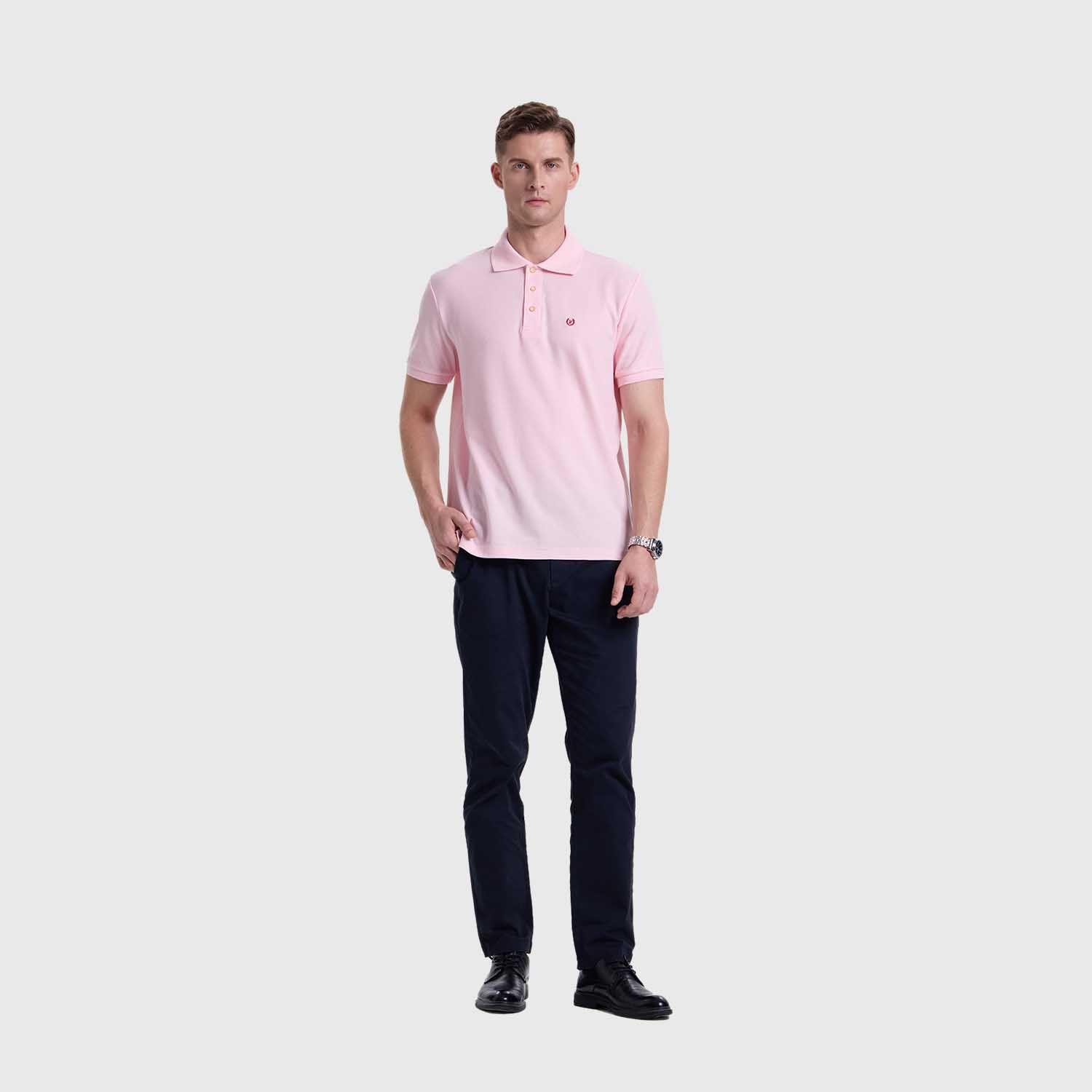 Polera Hombre Pique Lisa Rosado Claro Fashion's Park-3