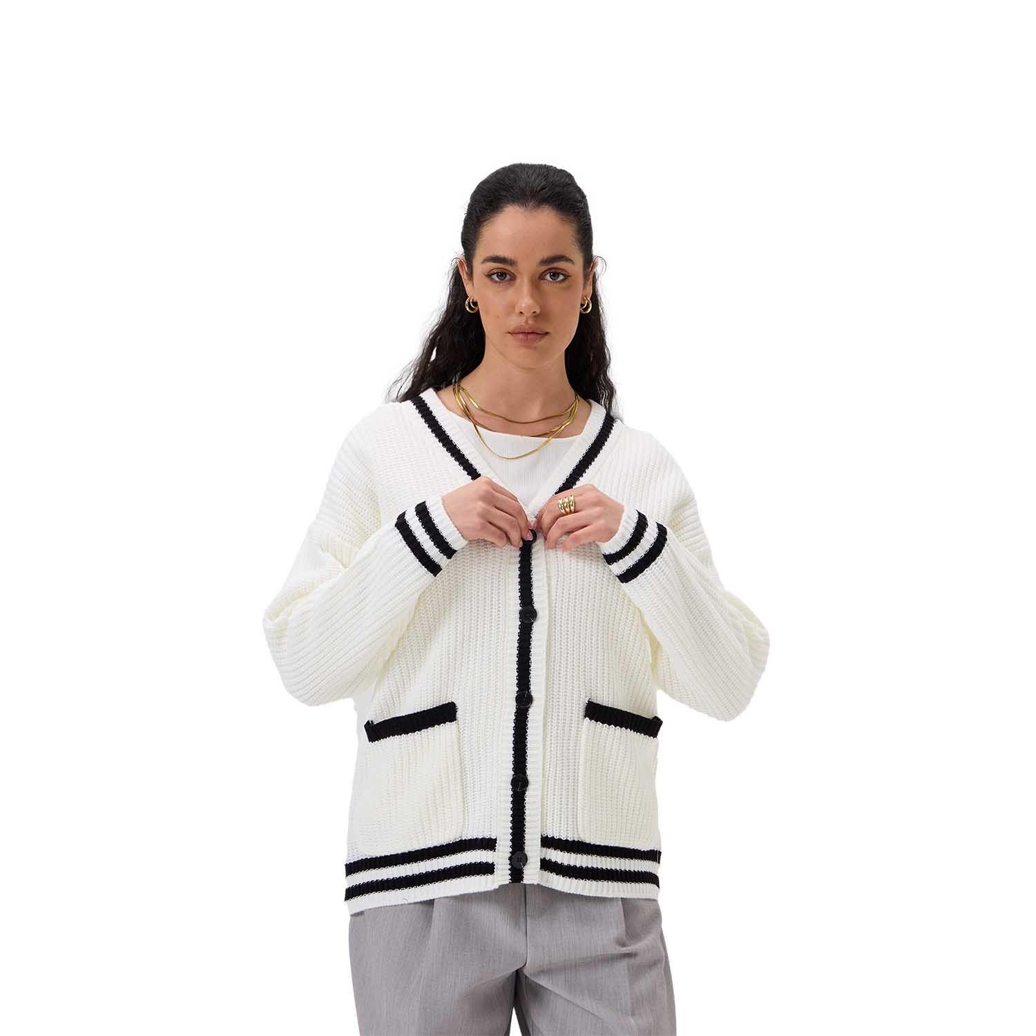Sweater Mujer Abierto Blanco Fashion's Park-0