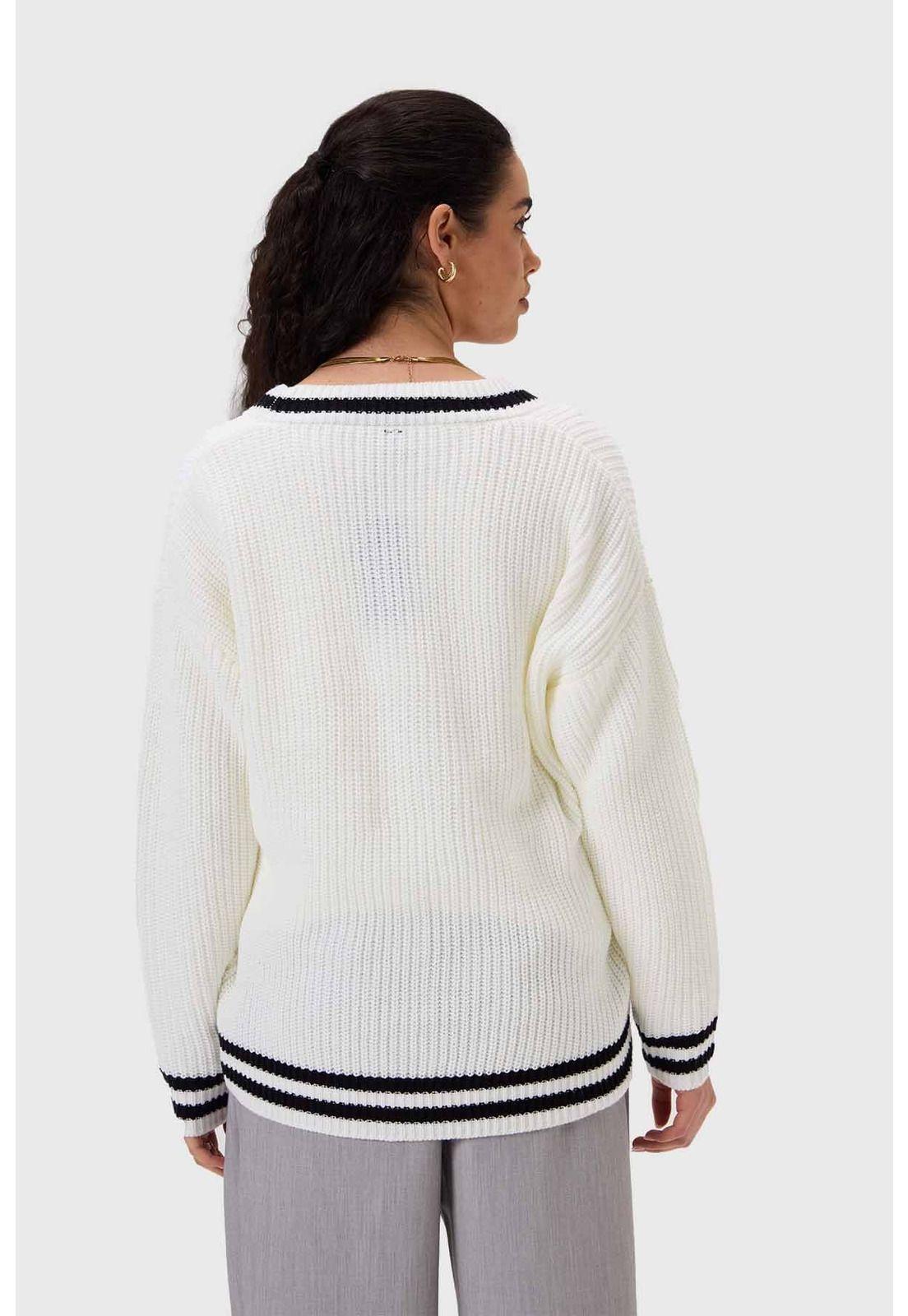 Sweater Mujer Abierto Blanco-2