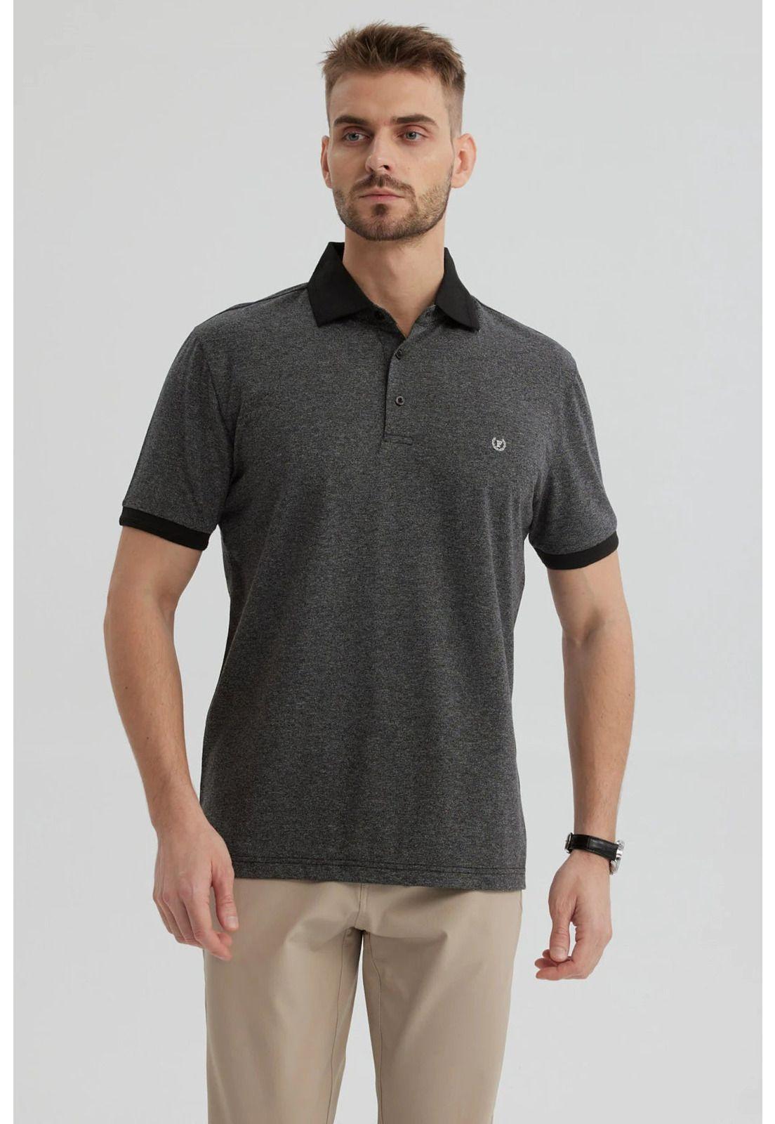 Polera Hombre Con Contraste Negro-0