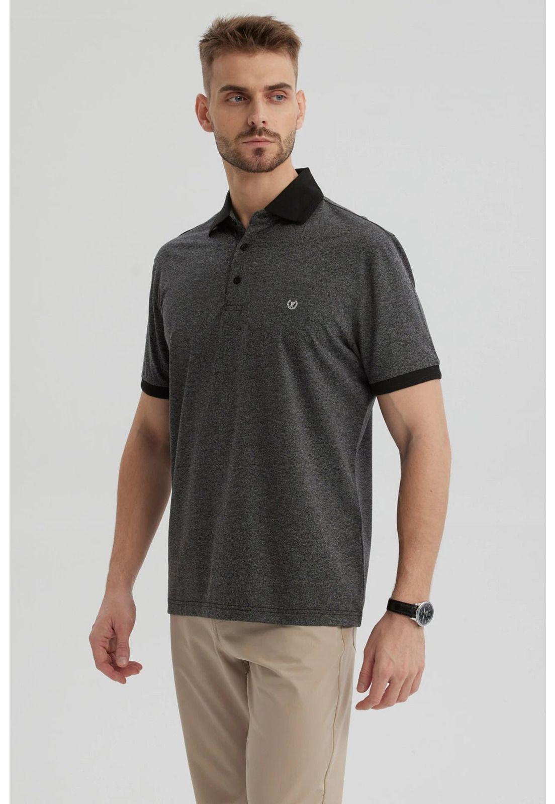 Polera Hombre Con Contraste Negro-1