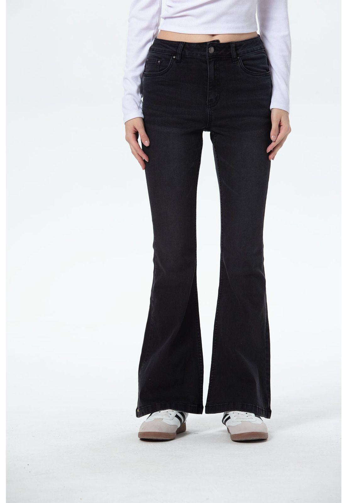 Jeans Mujer Vale Flare Negro-1