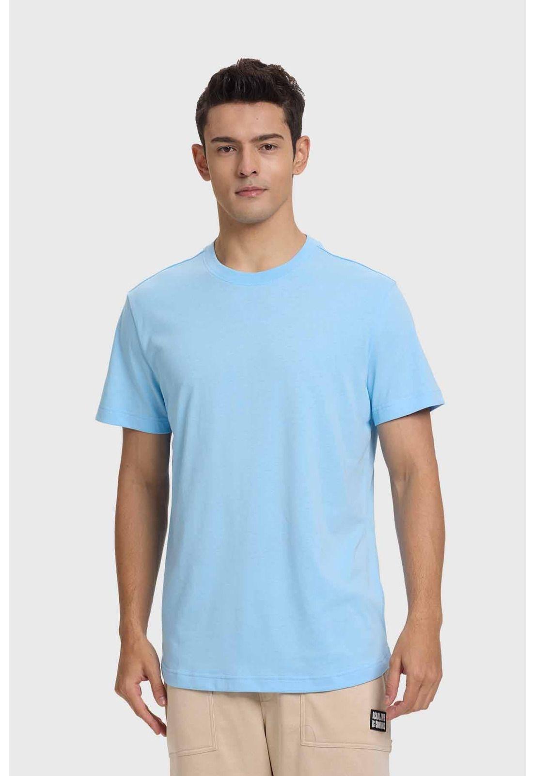 Polera Hombre Long Fit Básica Celeste - ll-0