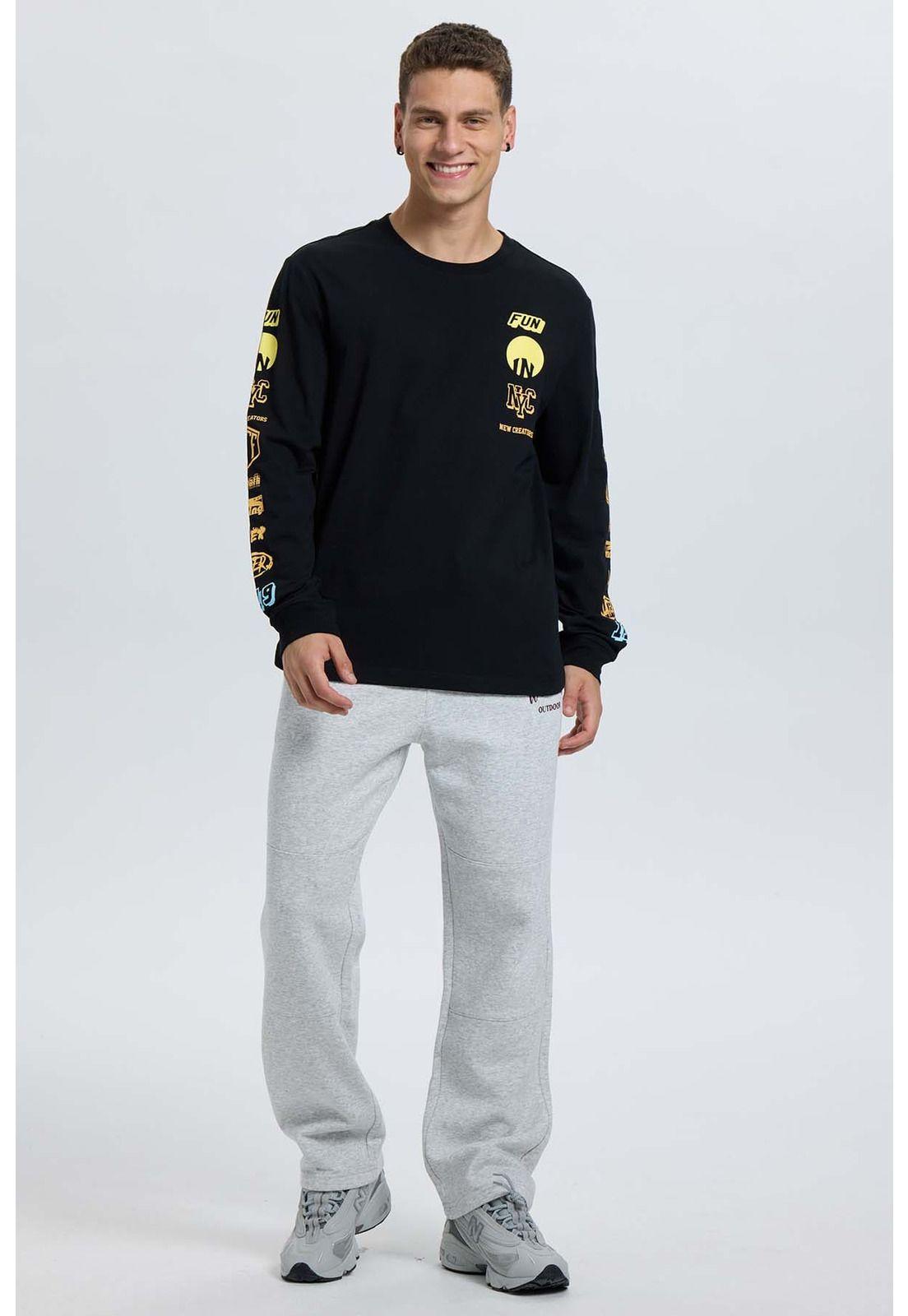 Polera Hombre Print Negro - Vl-3