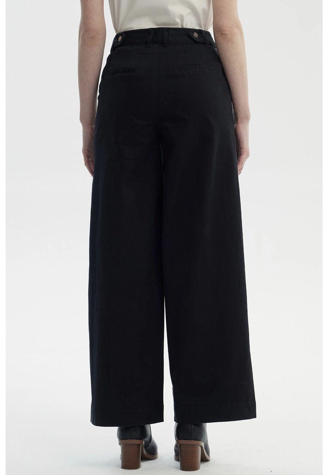 Pantalón Mujer Wide Leg Negro - Vll-2