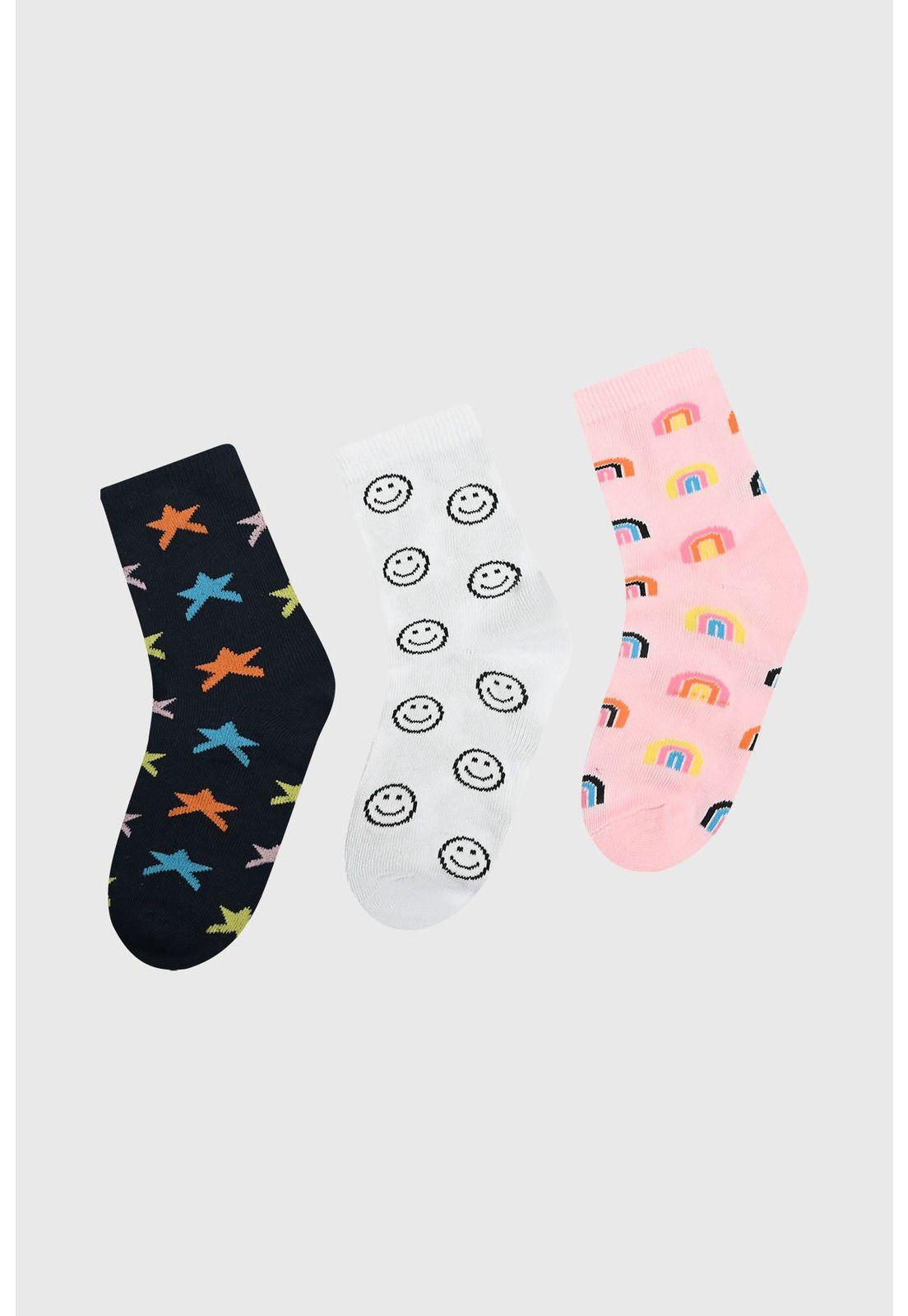 Calcetín Niña Tripack Azul Marino-0