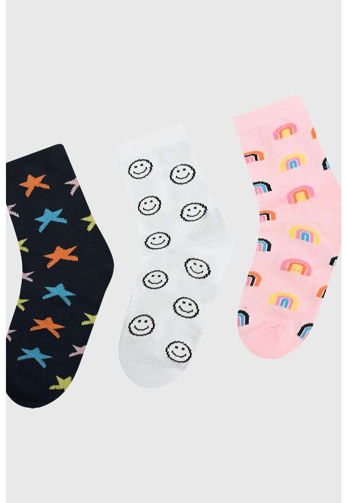 Calcetín Niña Tripack Azul Marino-1