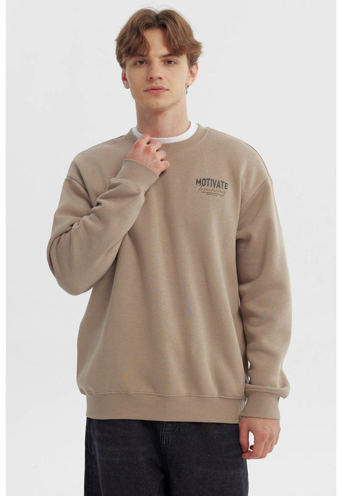 Polerón Hombre Slim Beige Oscuro - lll-0