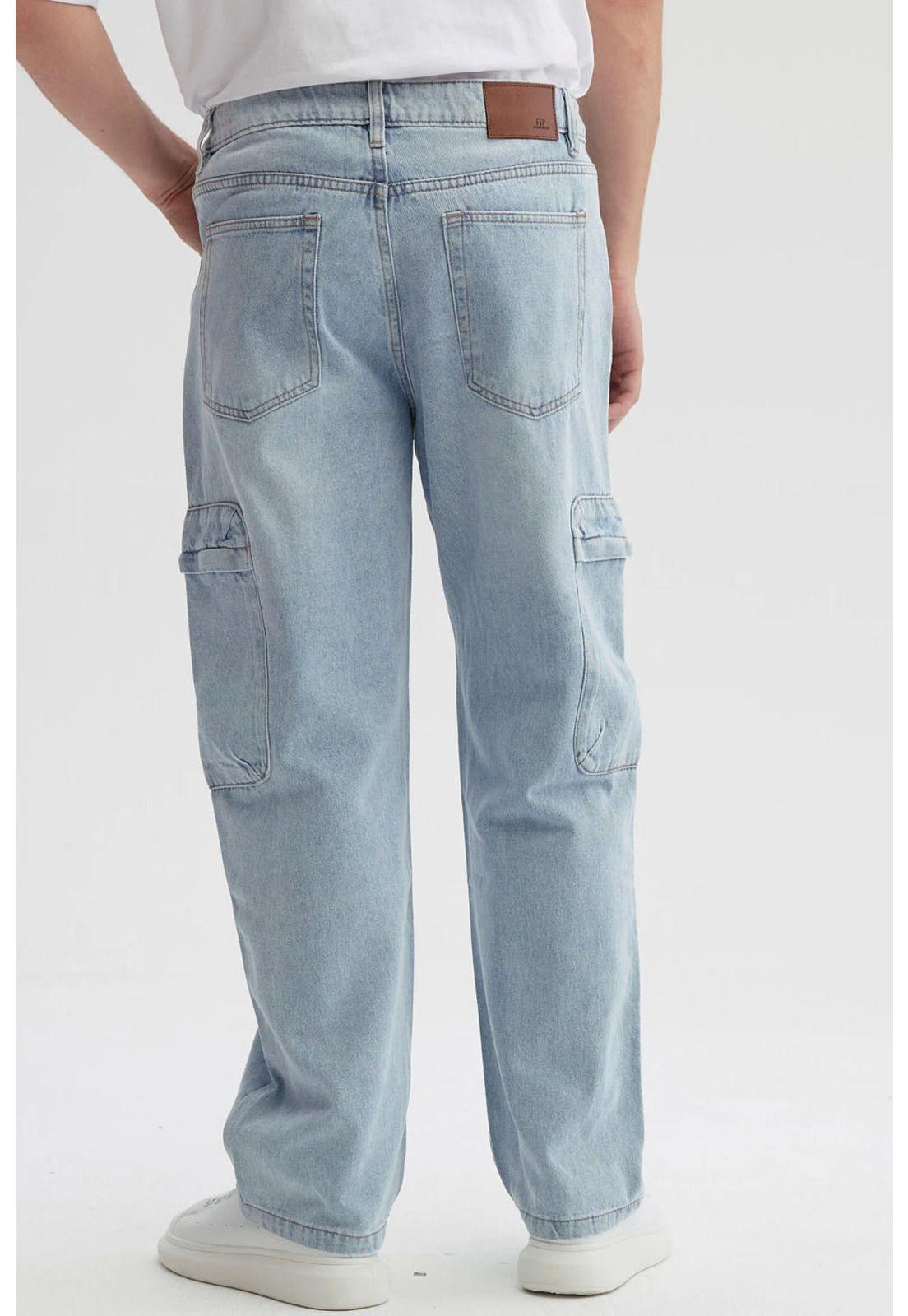 Jeans Hombre Baggy Cargo Azul - ll-2