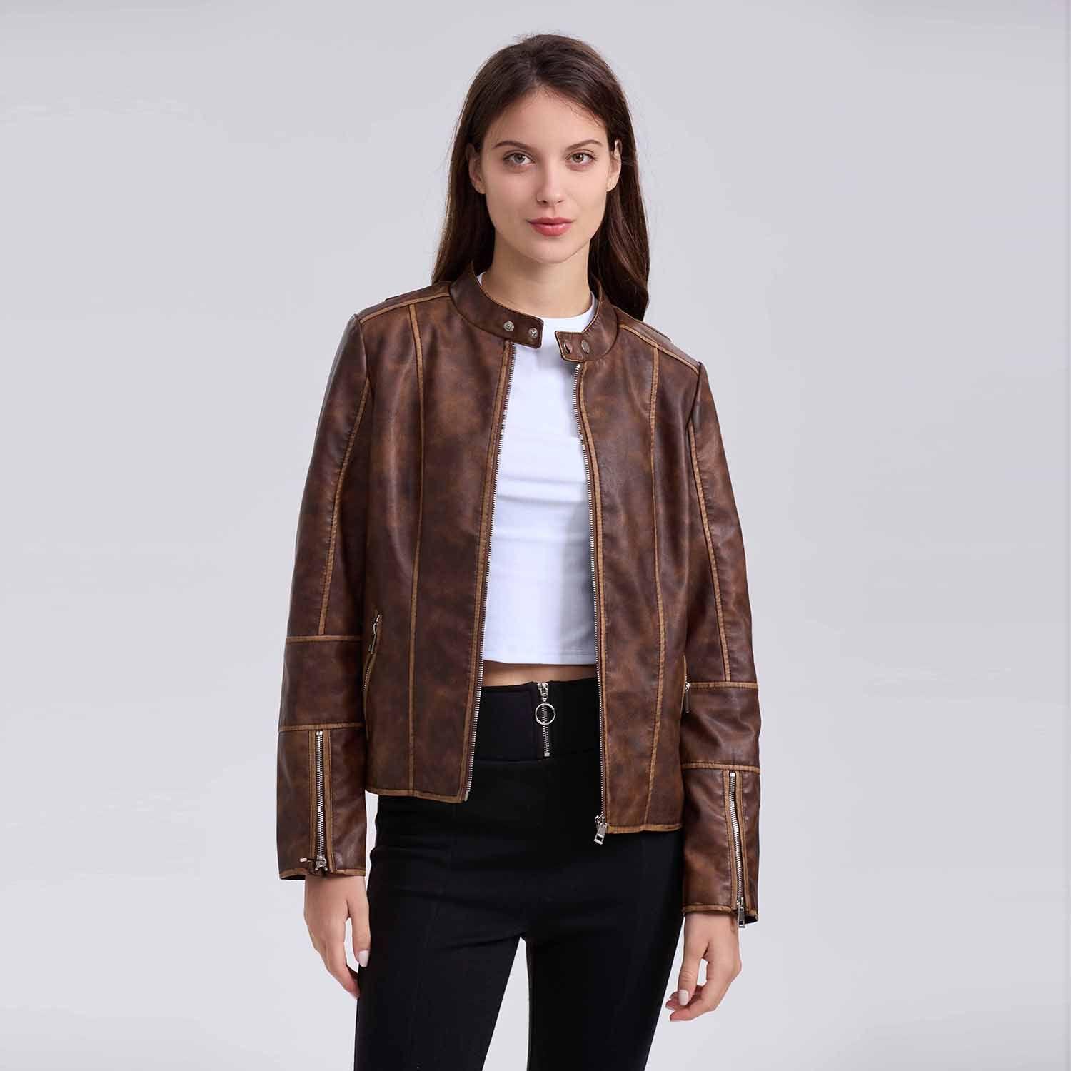Chaqueta Mujer Cafe-1