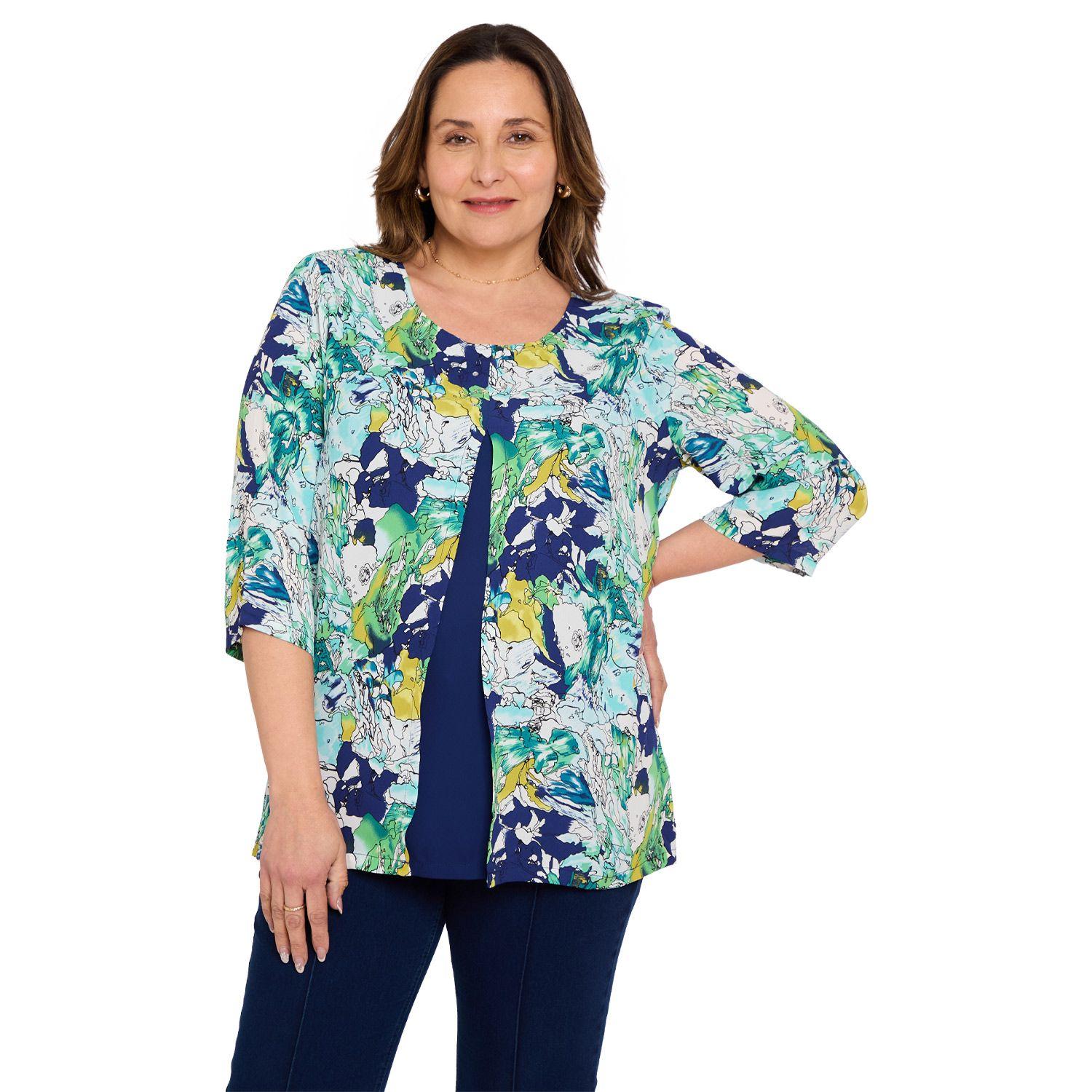 Blusa Mujer Crep Abertura Azul Oscuro Fashion's Park-0