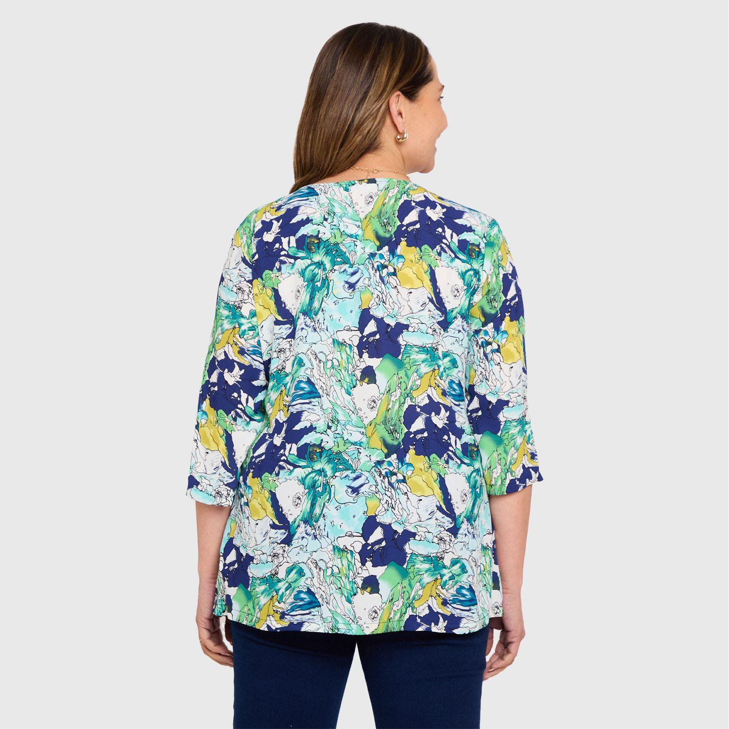 Blusa Mujer Crep Abertura Azul Oscuro Fashion's Park-2
