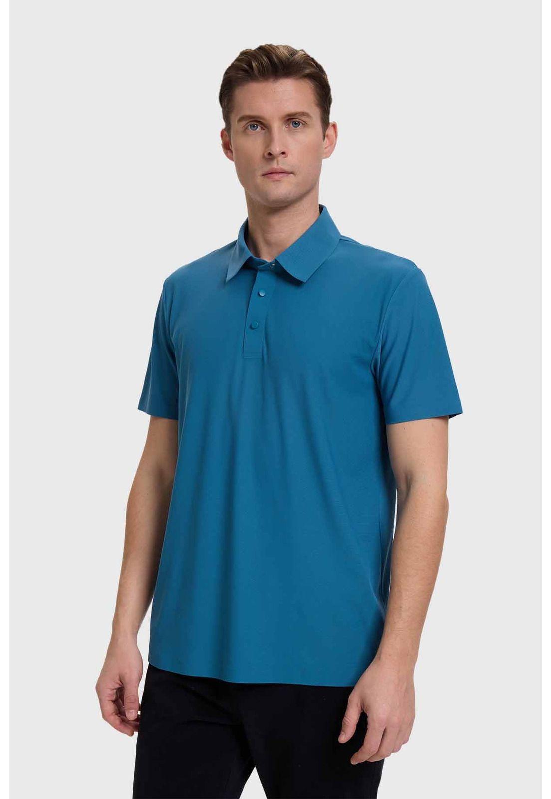Polera Hombre Deportiva Azul-1
