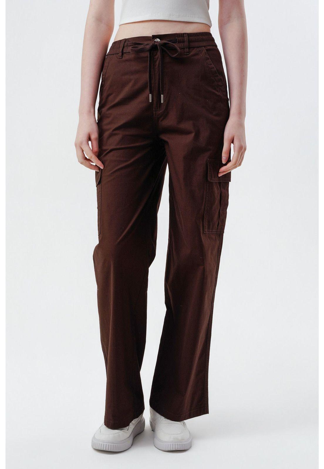 Pantalón Mujer Wide Leg Chocolate - lll-0