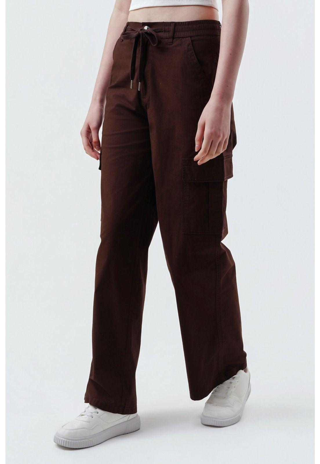 Pantalón Mujer Wide Leg Chocolate - lll-1