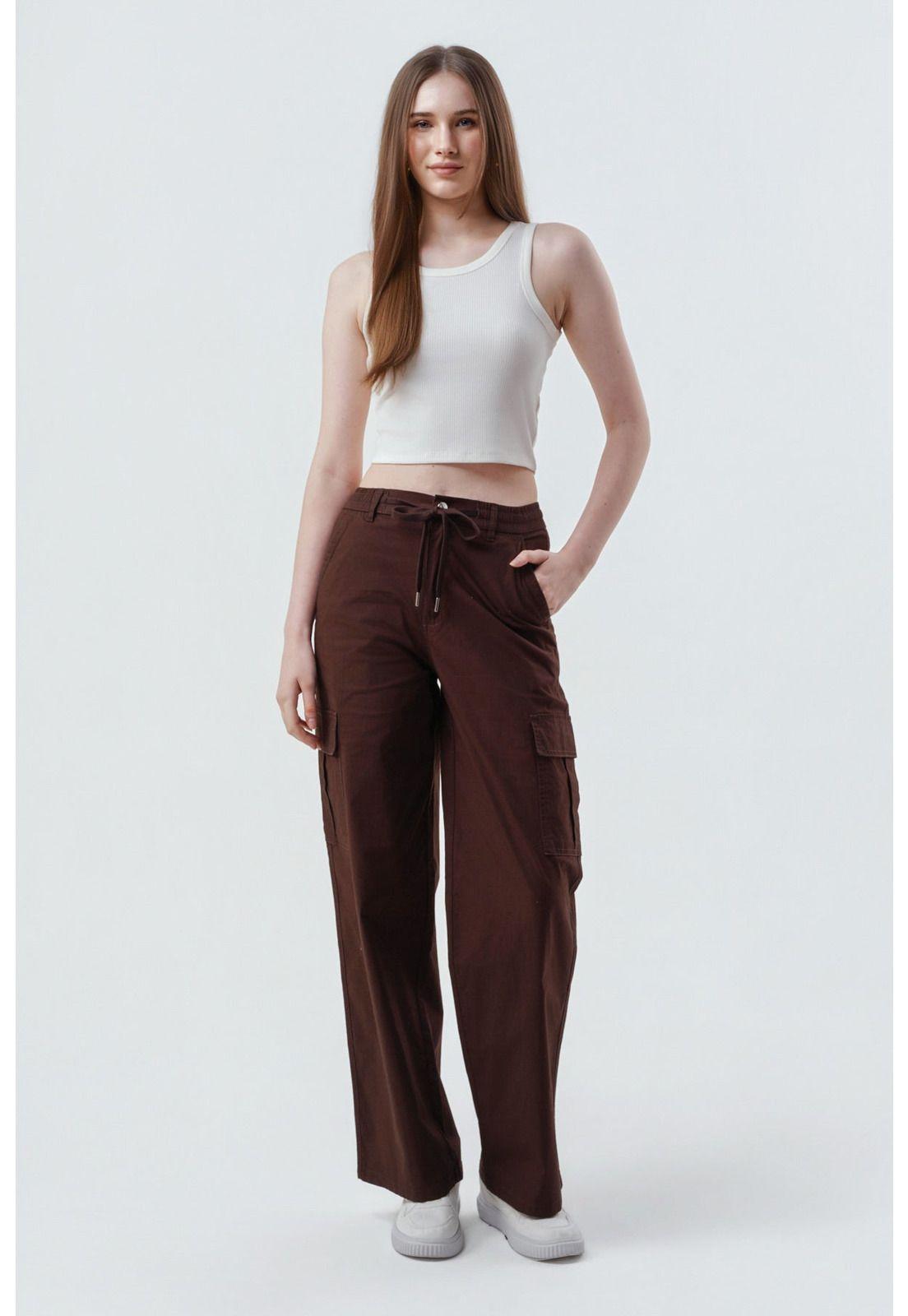 Pantalón Mujer Wide Leg Chocolate - lll-3