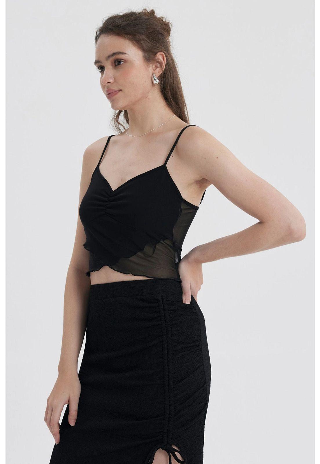 Peto Mujer Mesh Vuelos Negro-1