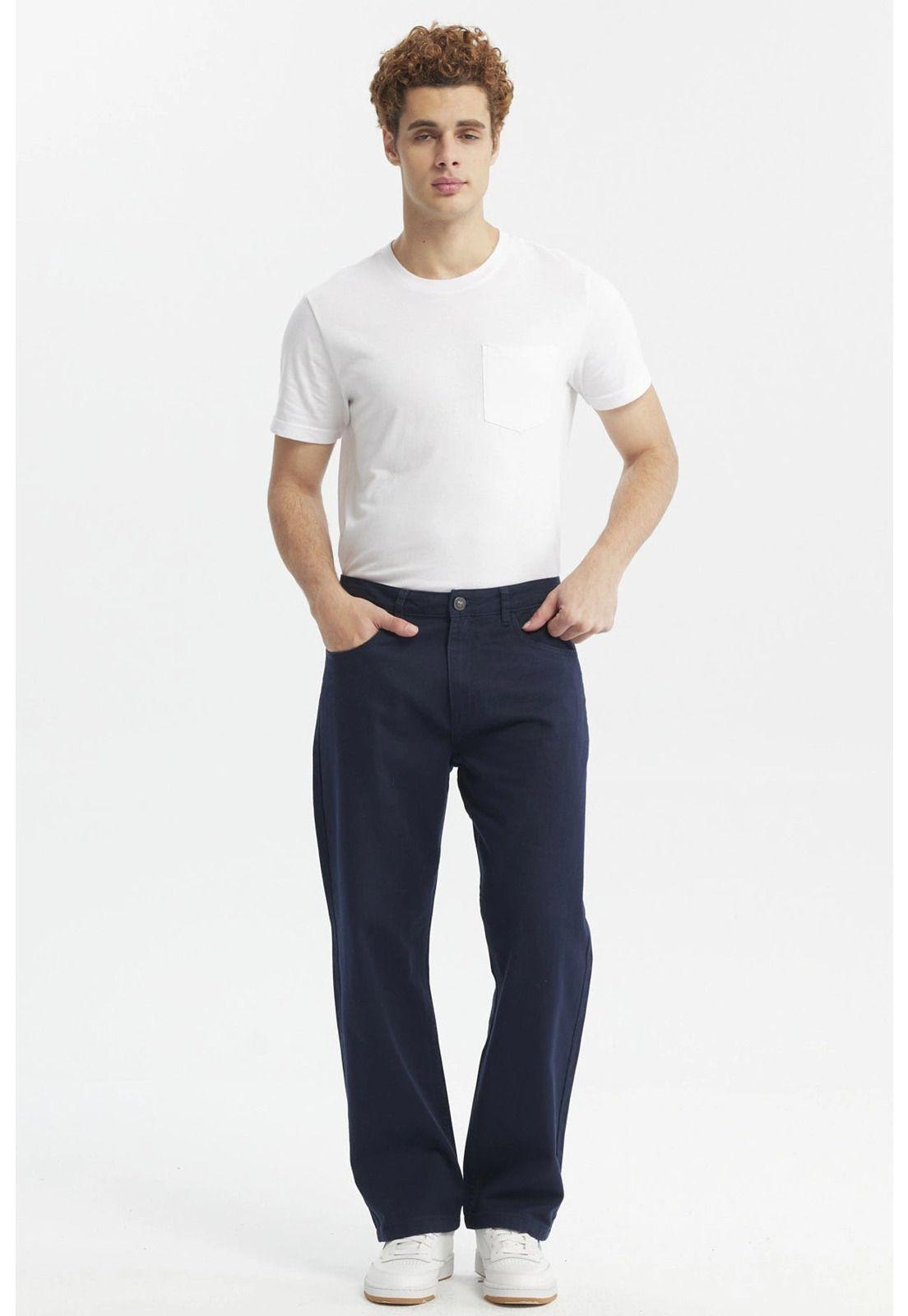 Jeans Hombre 650 Color Calce Recto Azul Marino-3