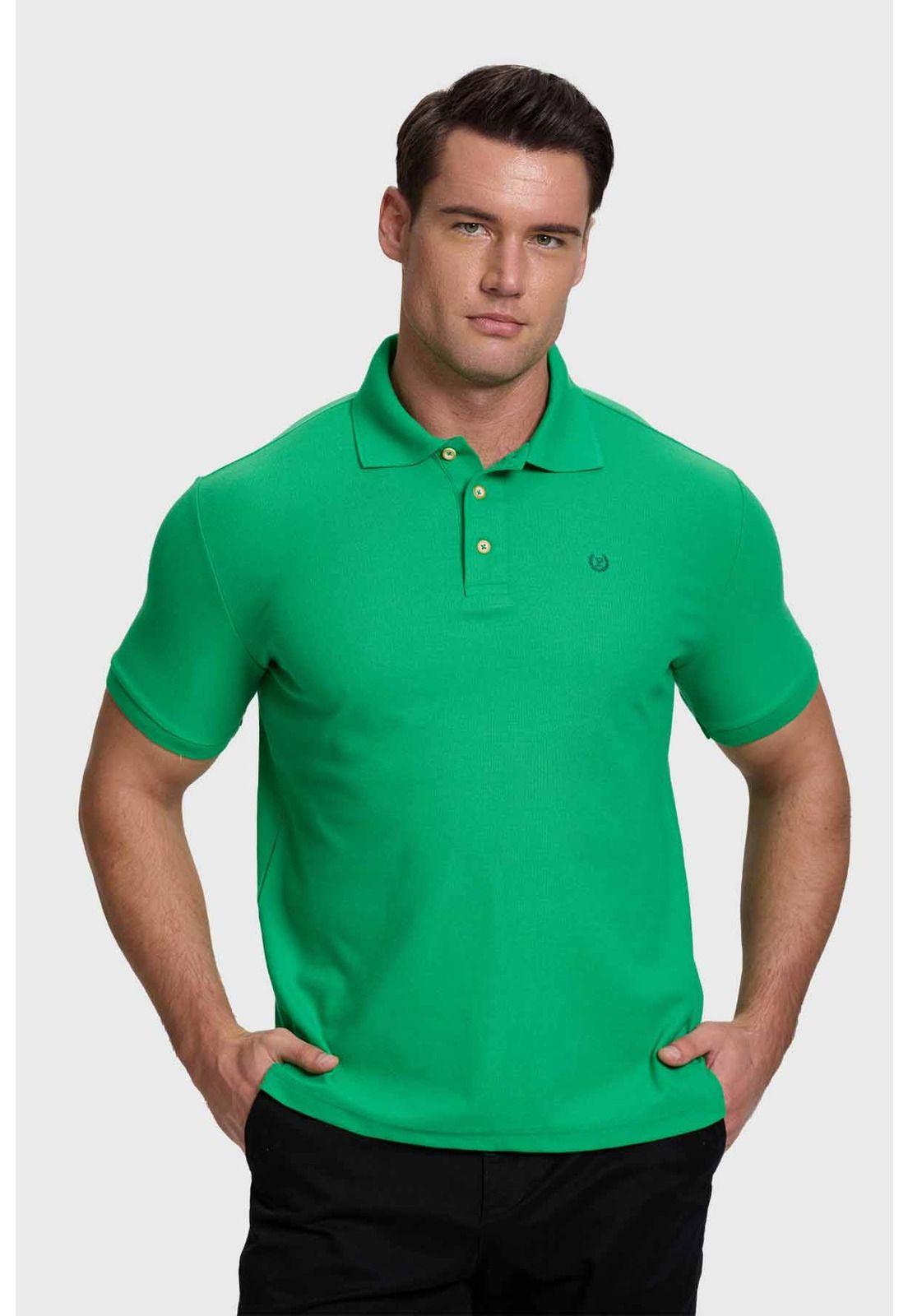 Polera Hombre Piqué Básica Verde - lV-0