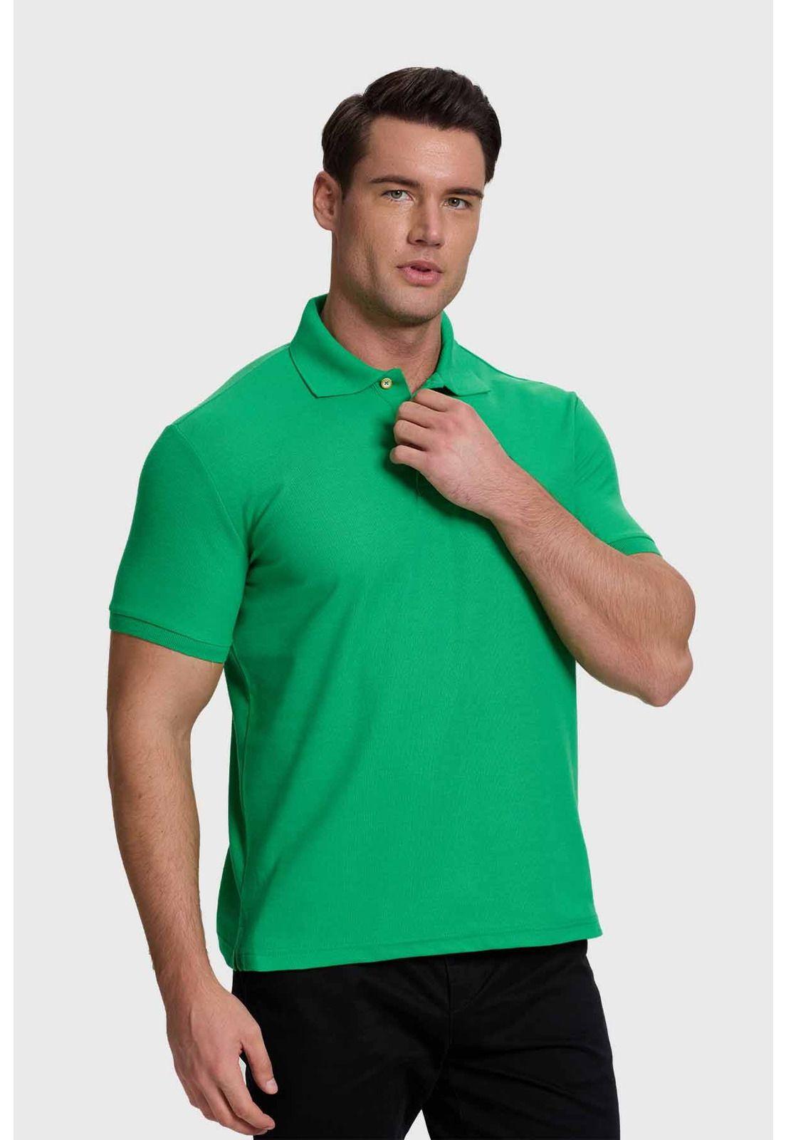 Polera Hombre Piqué Básica Verde - lV-1