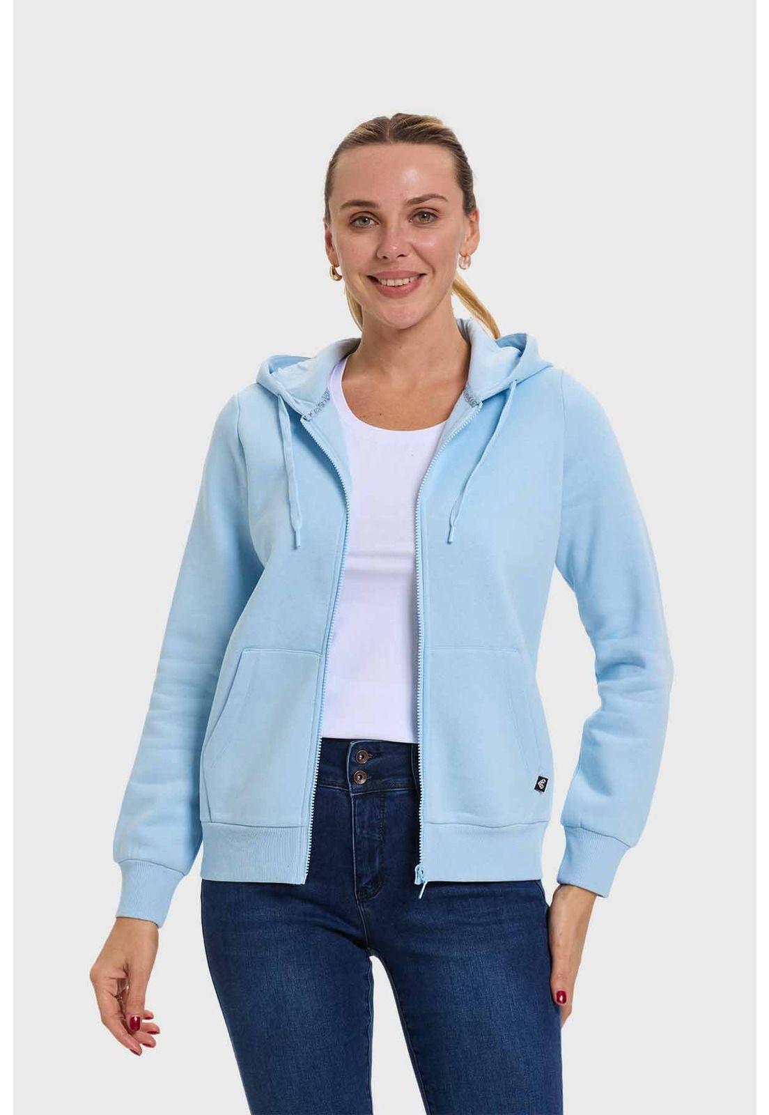 Polerón Mujer Hoodie Celeste-0