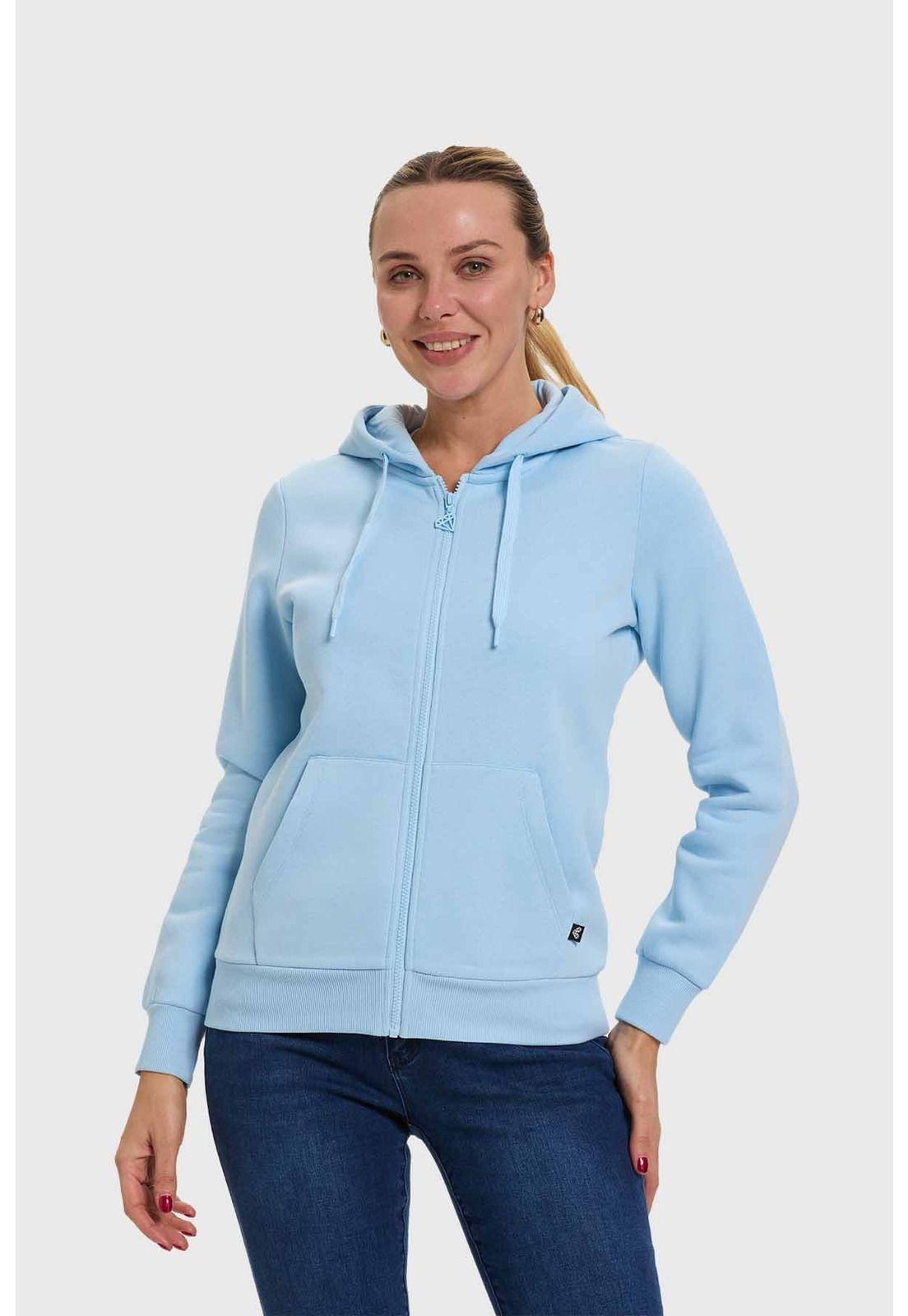 Polerón Mujer Hoodie Celeste-1