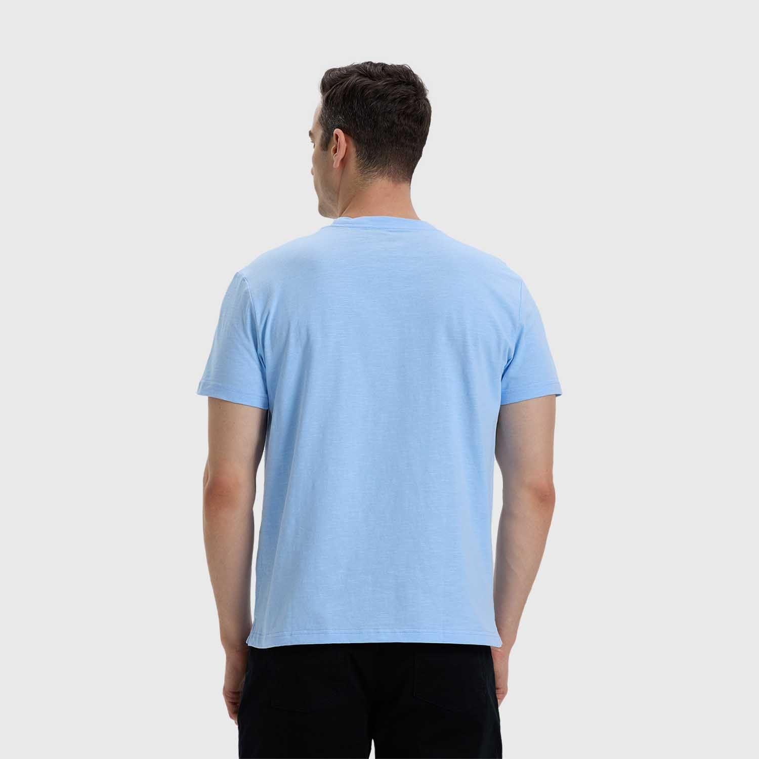 Polera Hombre Con Bolsillo Celeste Oscuro-2