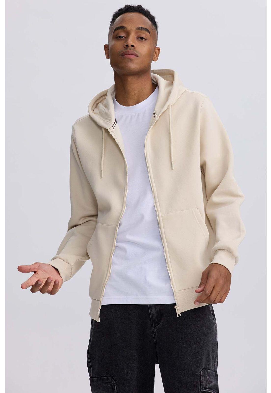 Polerón Hombre Full Zipper Beige - ll-1