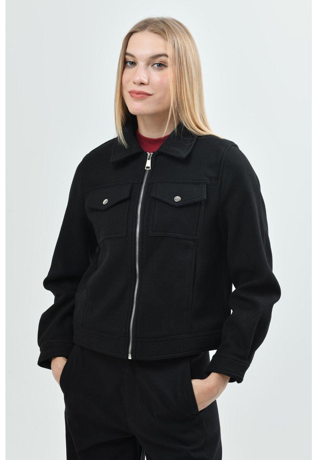 Chaqueta Mujer Regular Negro - Xll-0