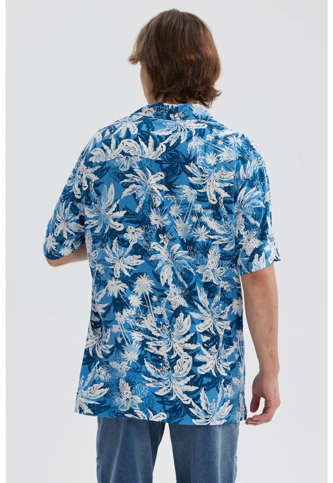 Camisa Hombre Full Print Azul Piedra-2