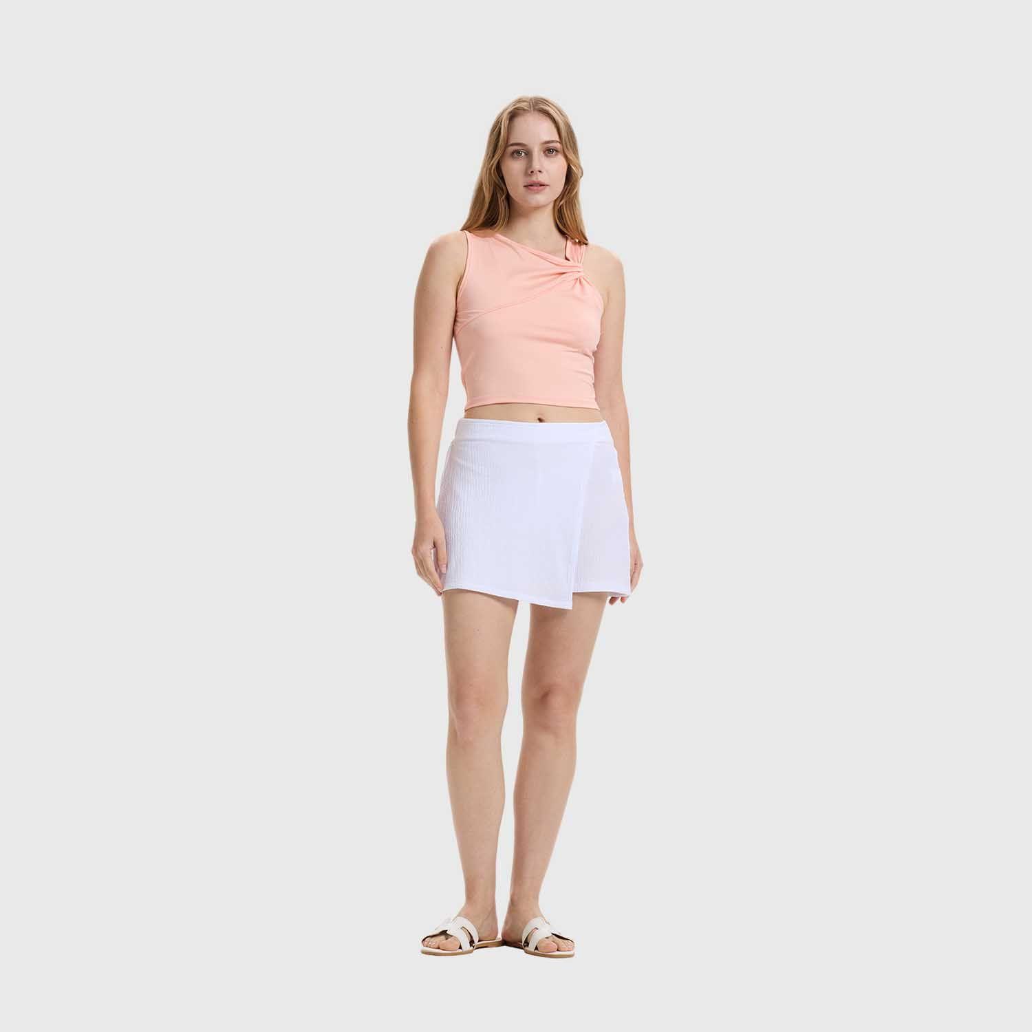 Polera Mujer Asimétrica Nudo Damasco Fashion's Park-3