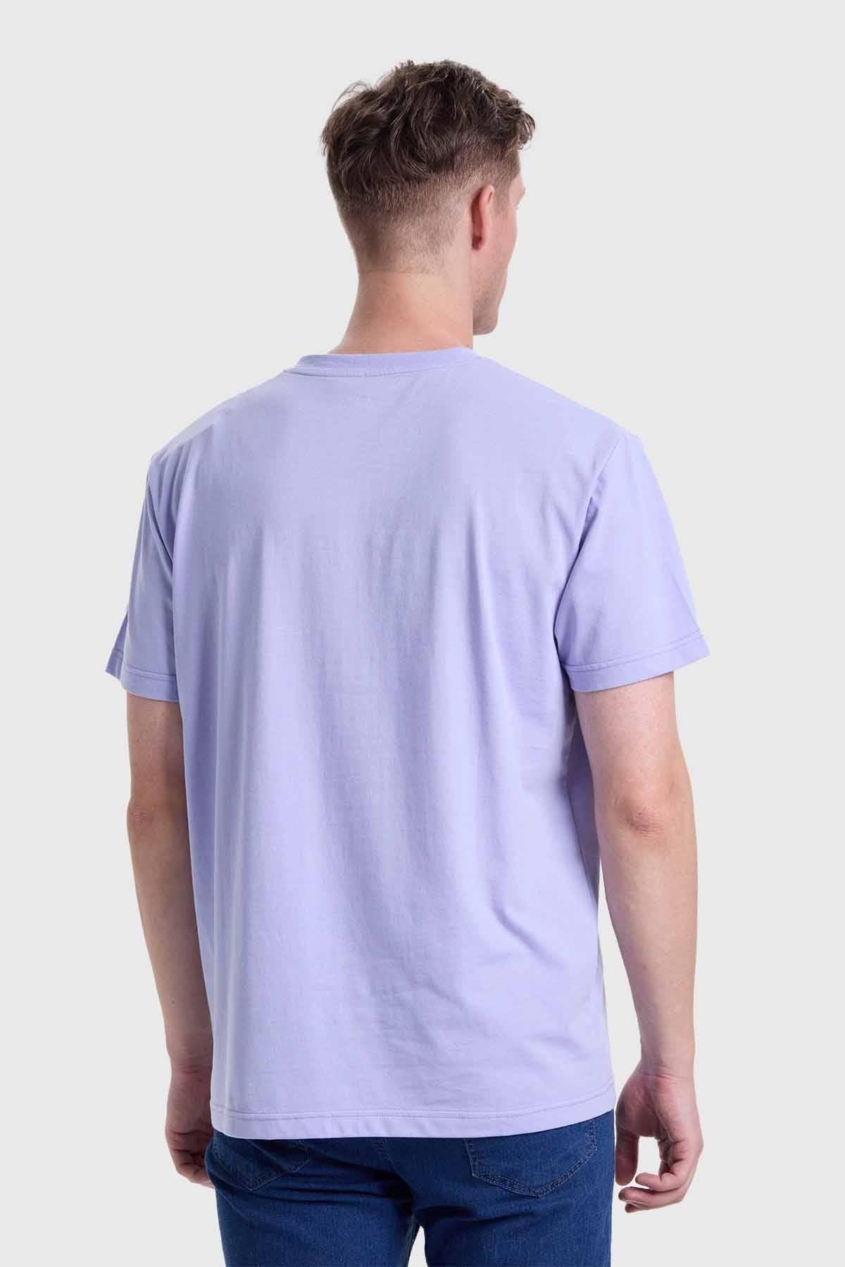 Polera Hombre Cuello V Básica Lila-2