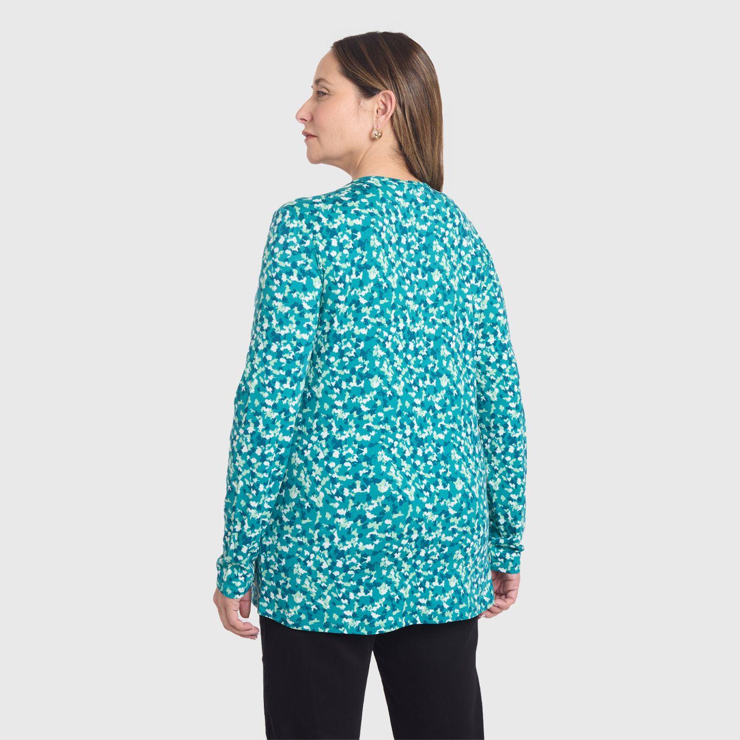 Polera Mujer Con Aplicación Escote Verde Fashion's Park-2