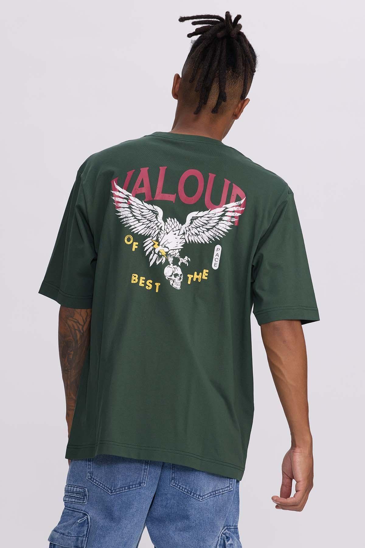 Polera Hombre Doble Print Verde Militar-2