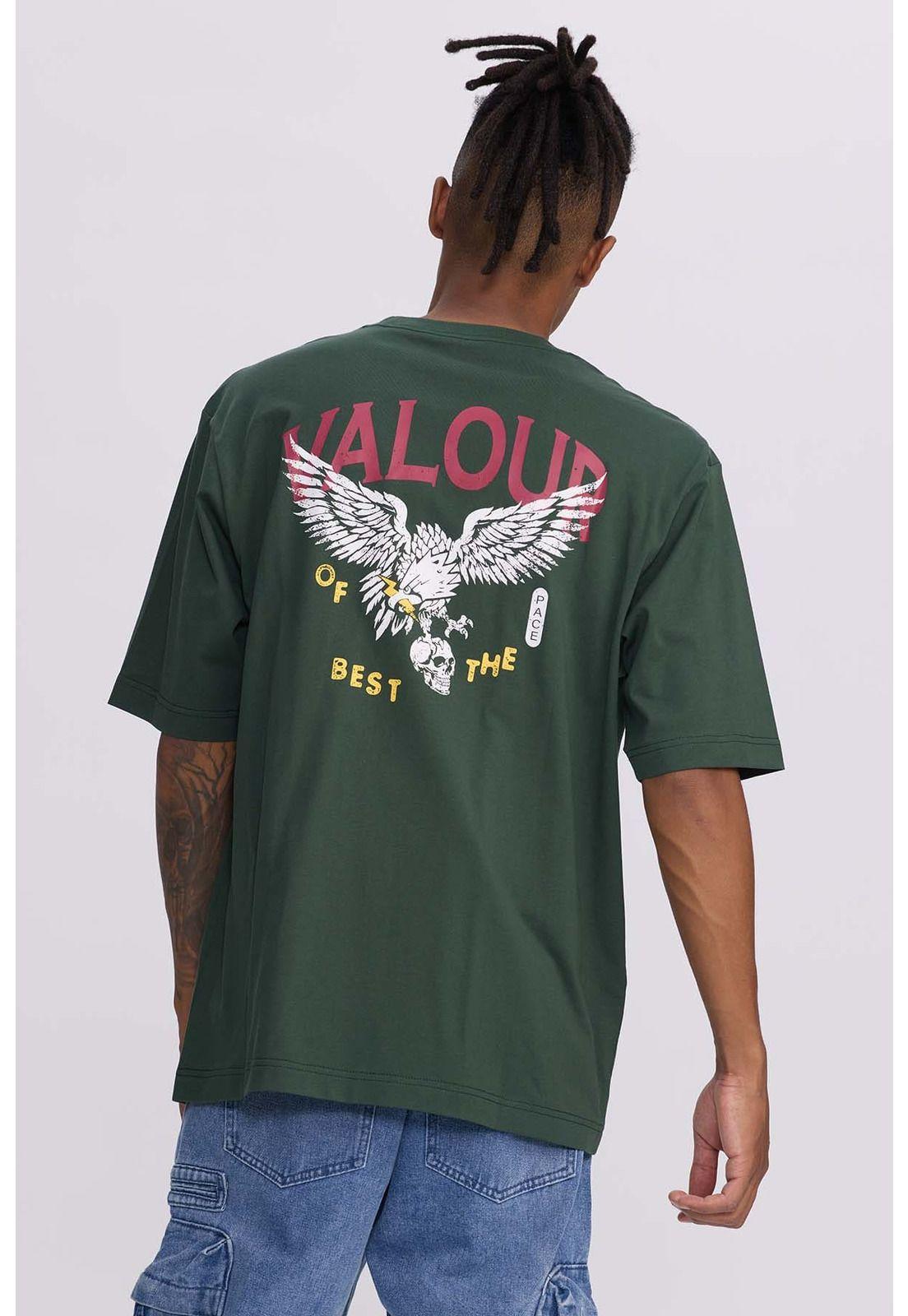 Polera Hombre Doble Print Verde Militar-2