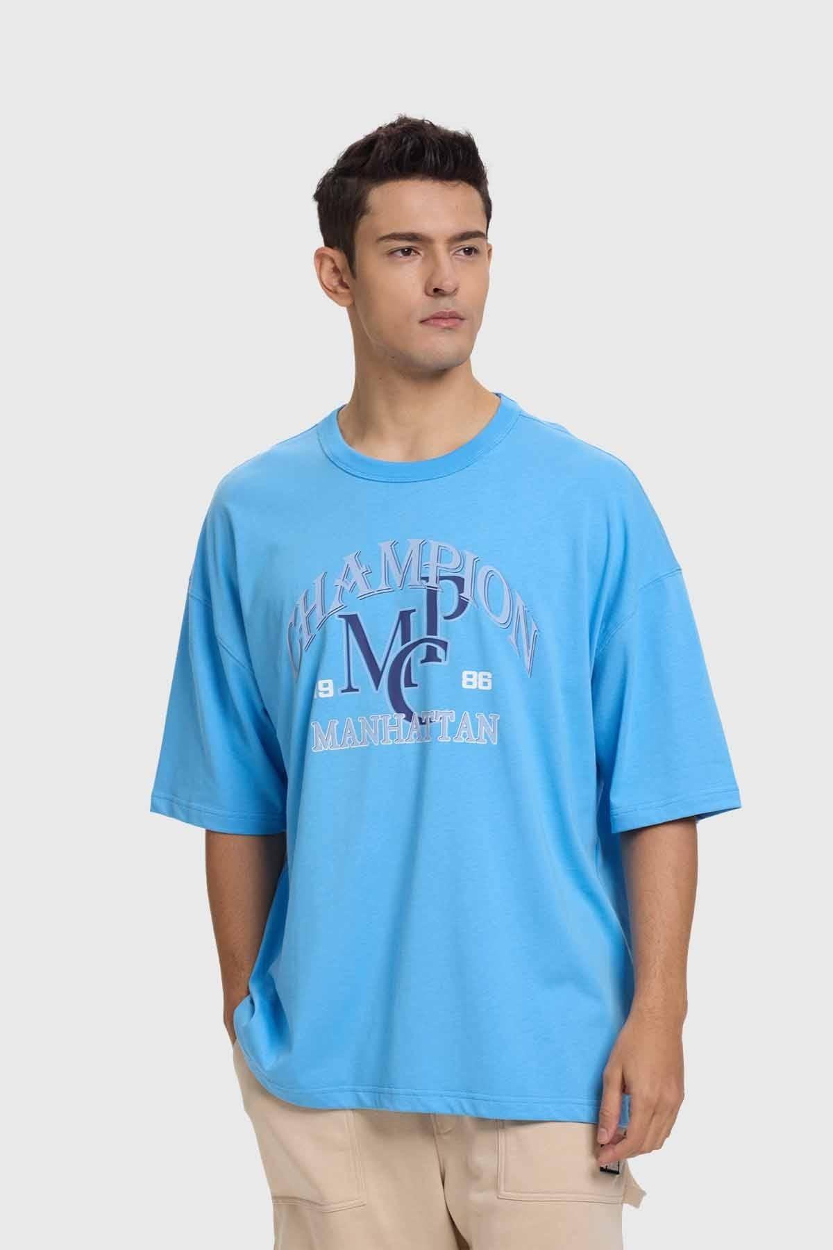 Polera Hombre College Celeste-1