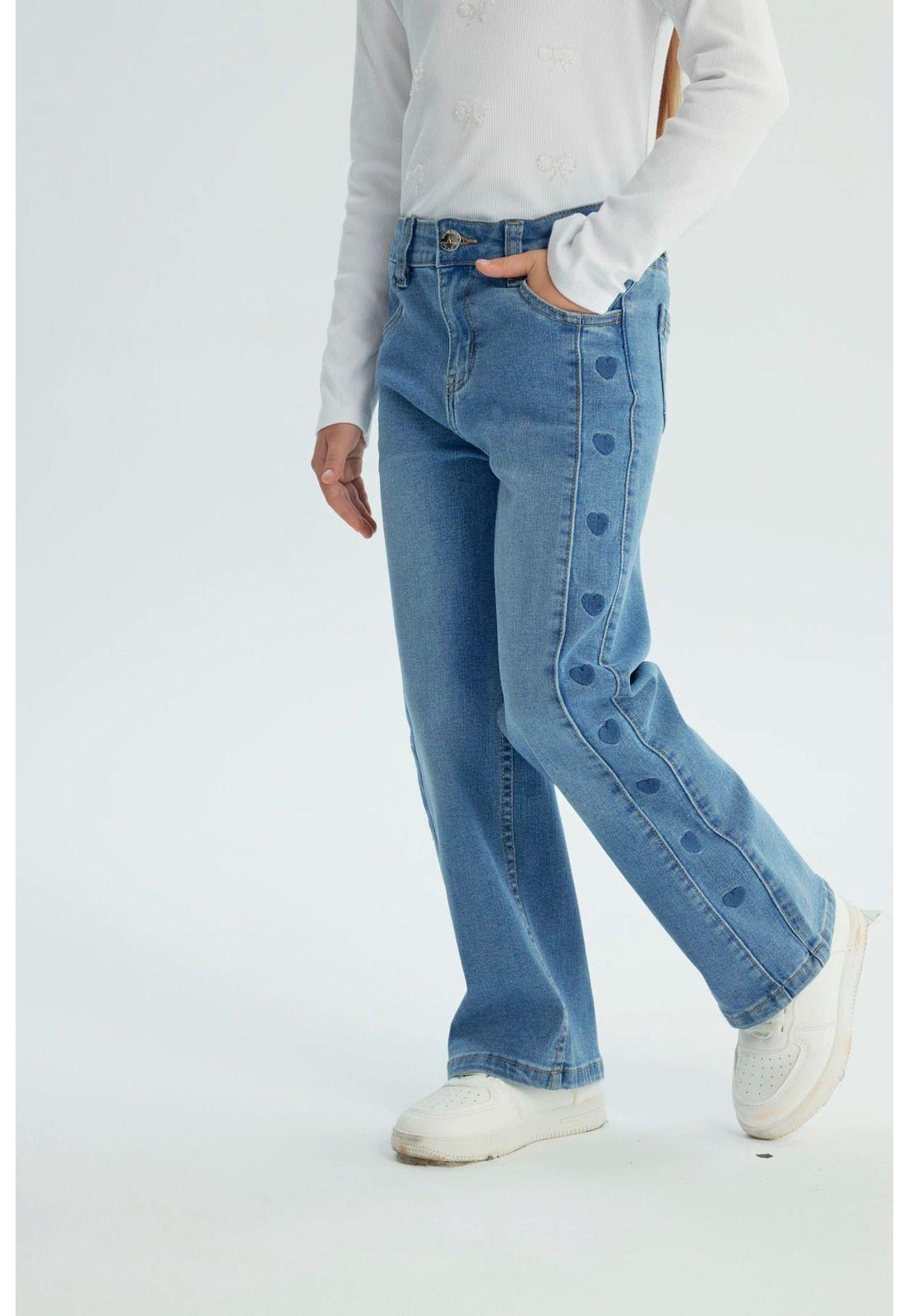 Jeans Niña Wide Leg Azul - Xlll-1