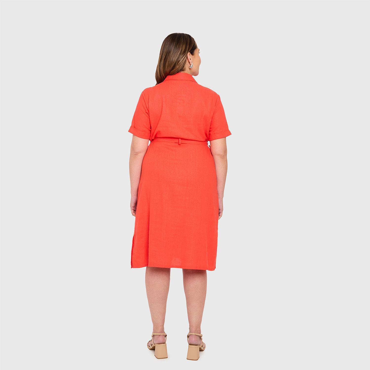 Vestido Mujer Lino Abotonado Coral Fashions Park-1