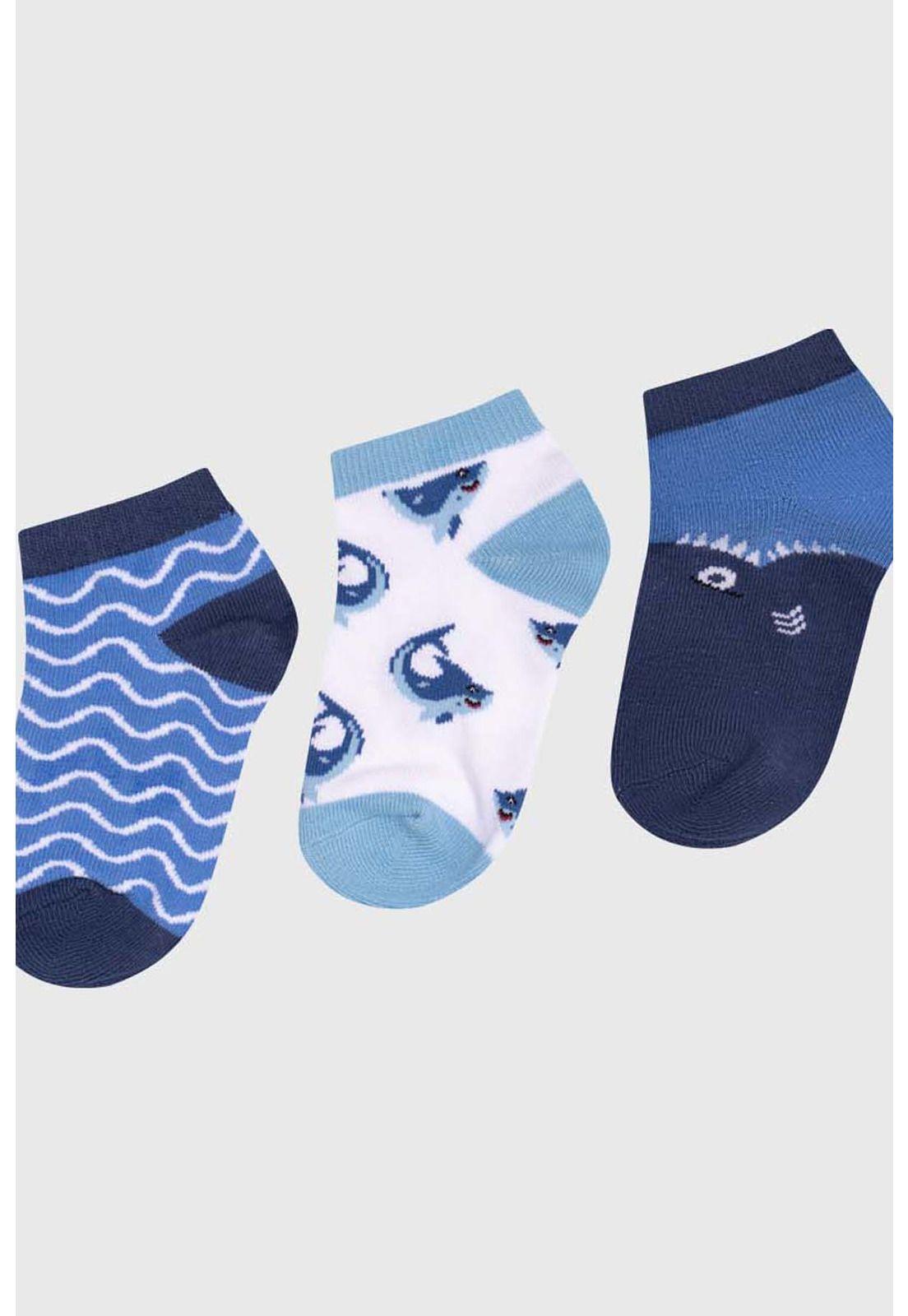 Calceta Deportiva Niño Tripack Amarillo-1