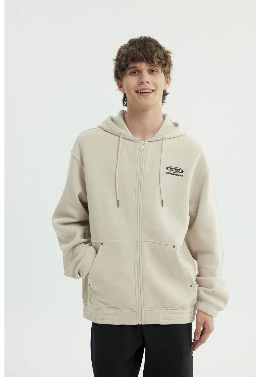 Polerón Hombre Oversize Beige Oscuro-0