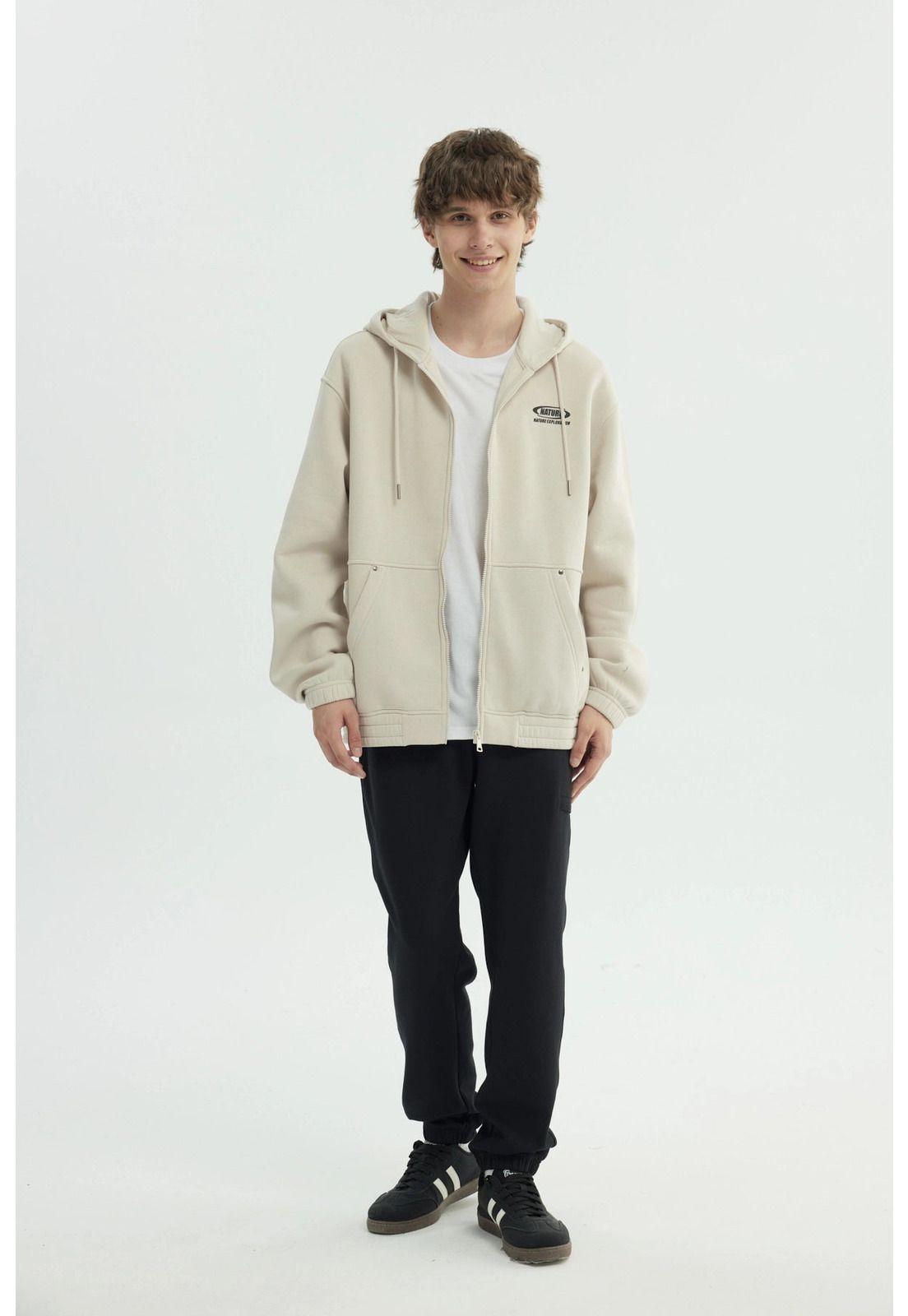 Polerón Hombre Oversize Beige Oscuro-3