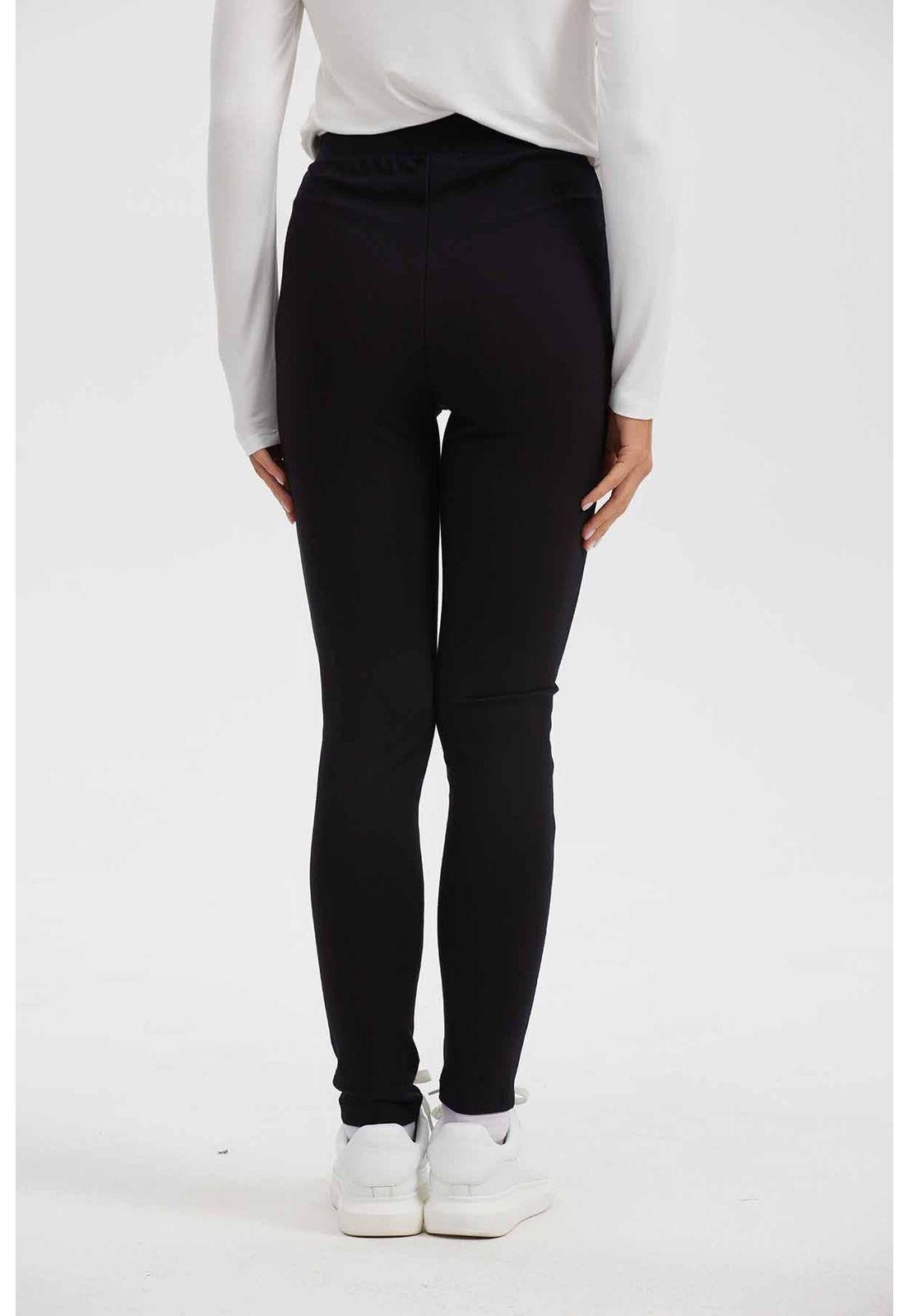 Pantalón Mujer Recto Cordones Negro-2