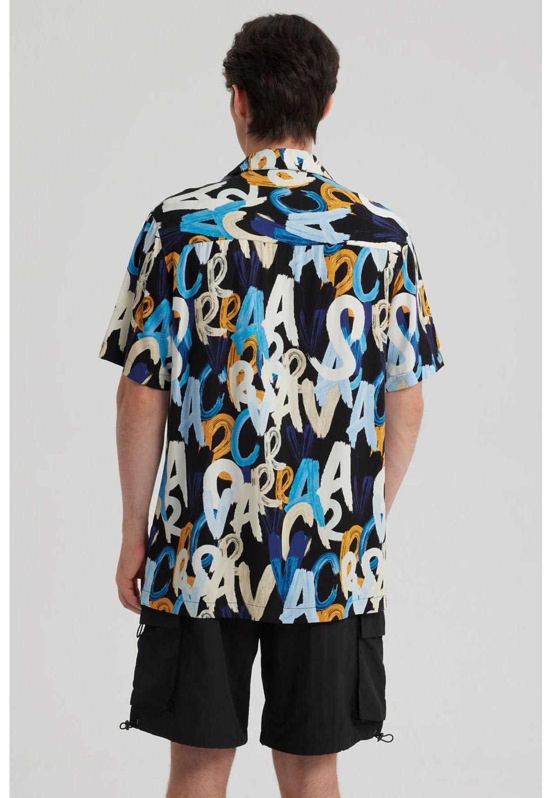 Camisa Hombre Rapport Negro - ll-6