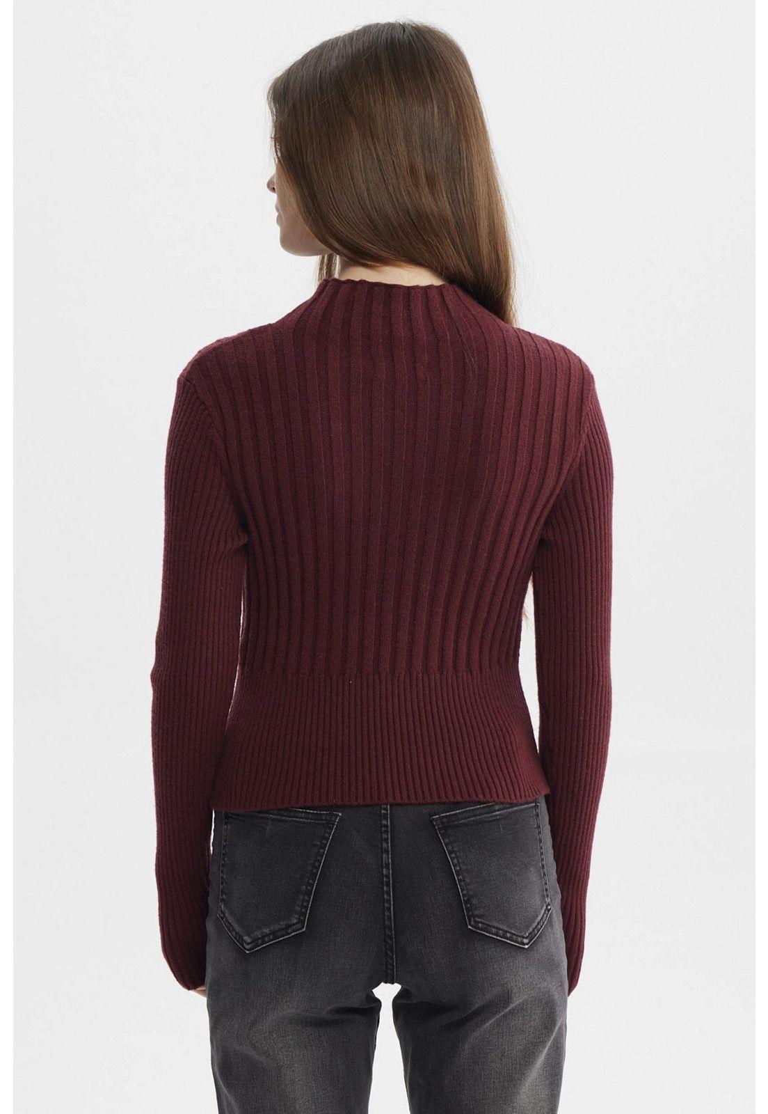 Sweater Mujer Slim Tejido Rojo-2