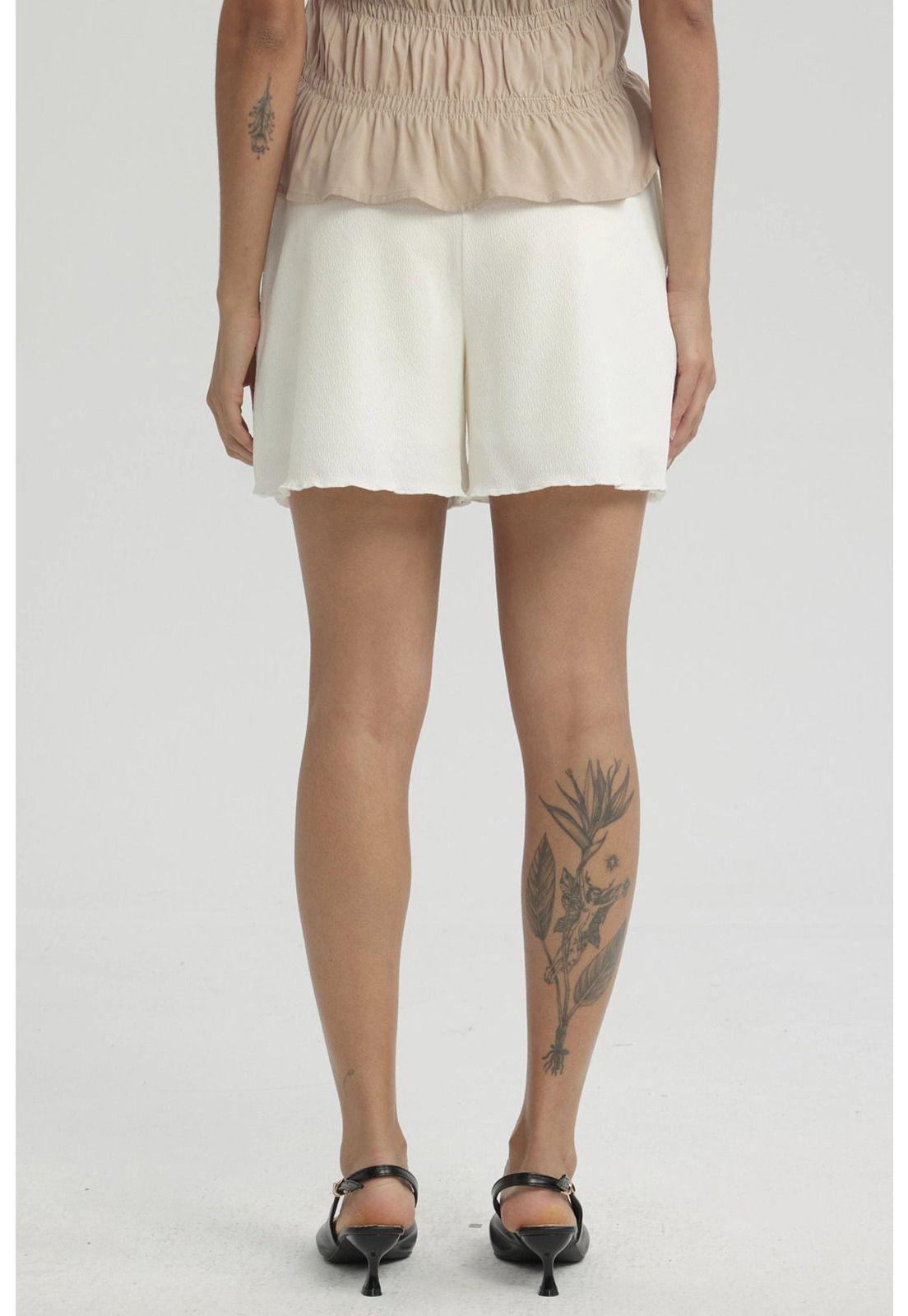 Short Mujer Pretina Elasticada Crema-2