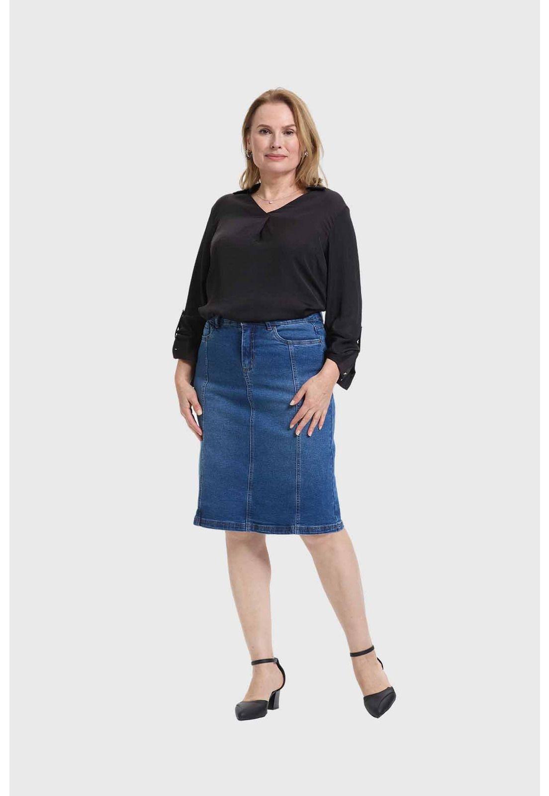 Falda Mujer Denim Azul-3