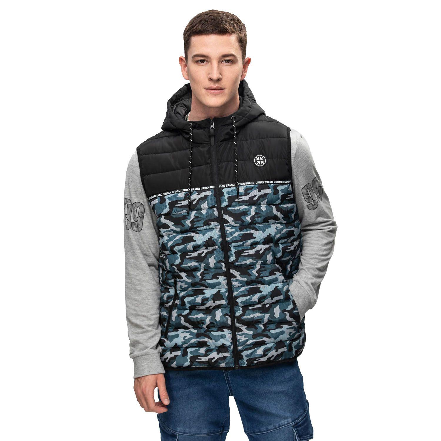 Parka Sin Mangas Print Juvenil Negro Fashions Park-0